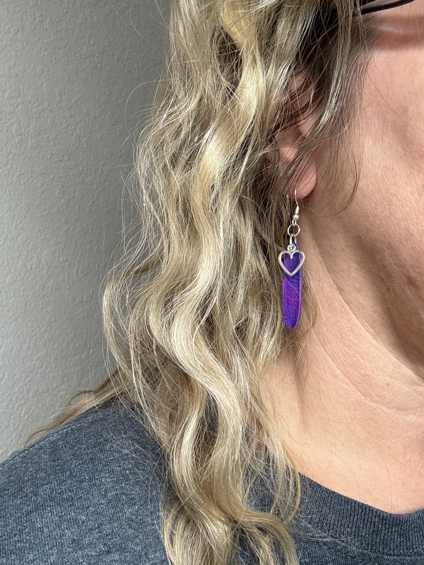 Purple Resin Earrings