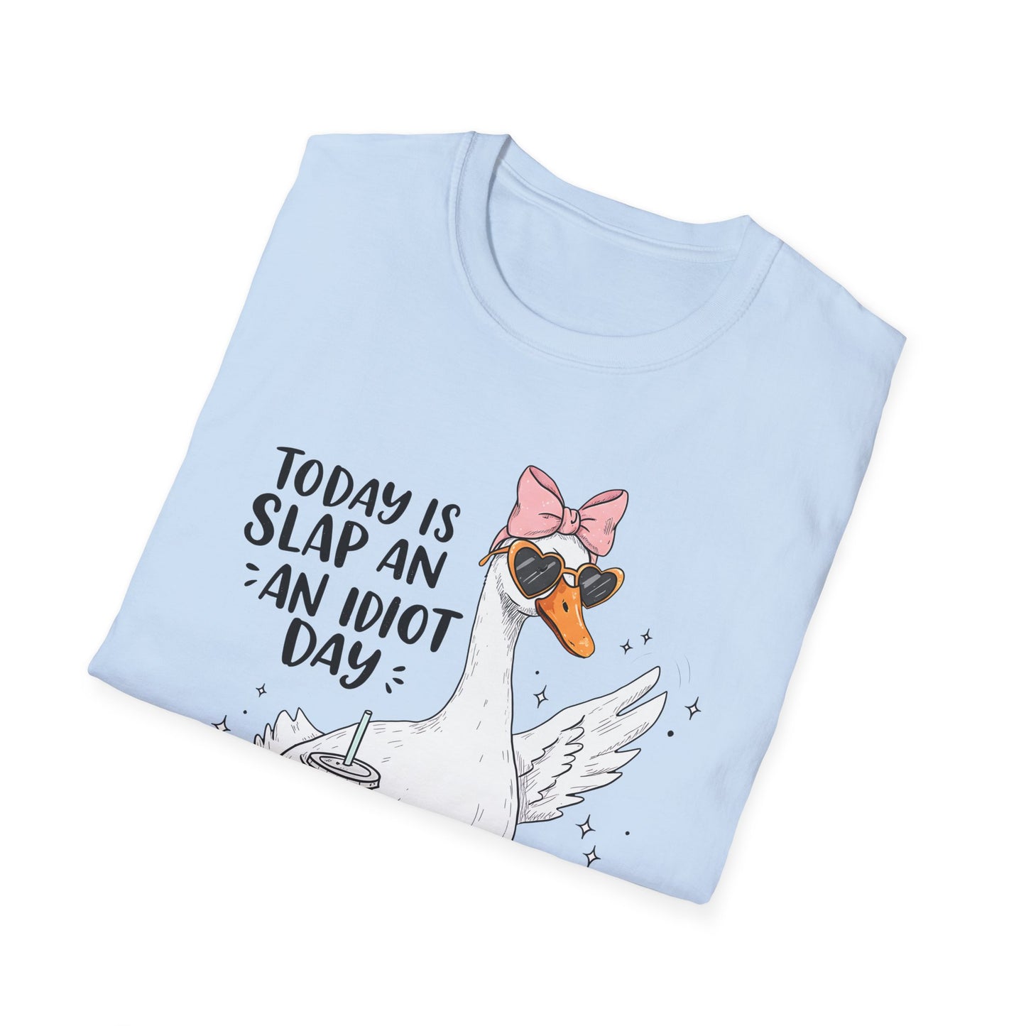 Funny Goose Humor T-Shirt, Cute Animal Shirt, Gift for Friends, Slap an Idiot Day Tee, Casual Wear, Outdoor Fun