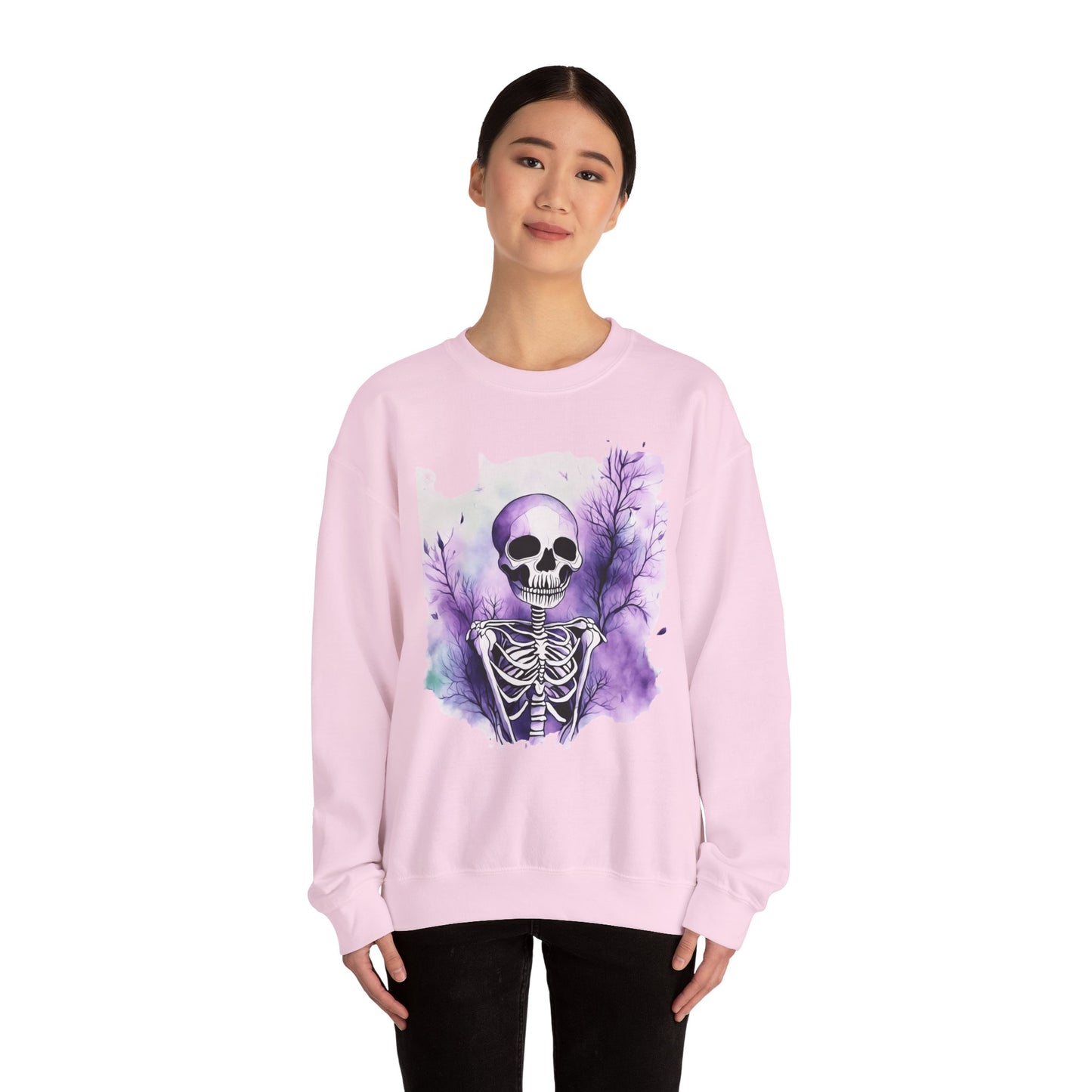 Skeleton Art Unisex Sweatshirt, Cozy Fall Fashion, Halloween Outfit, Artistic Gift, Skeleton Sweatshirt, Soft Crewneck