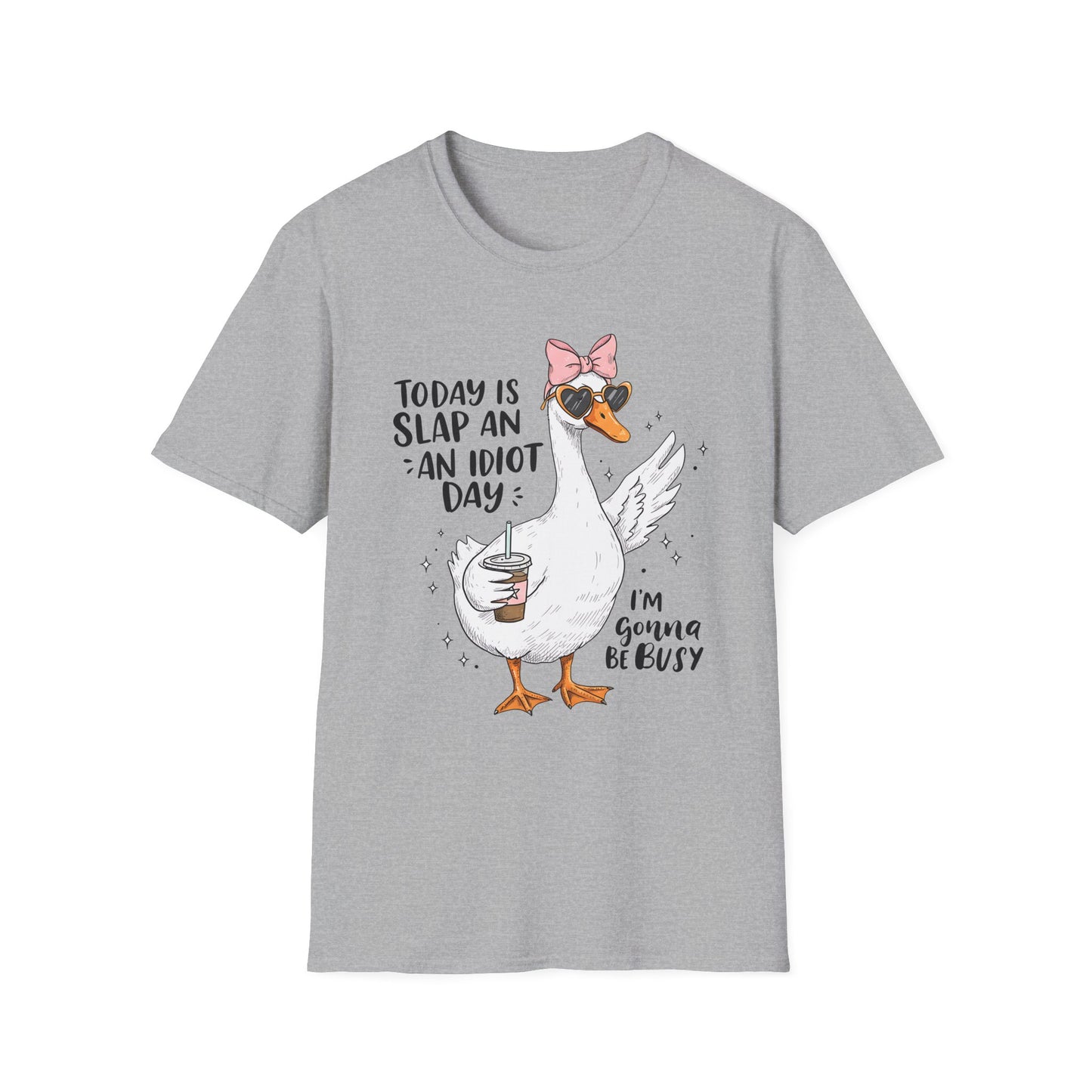 Funny Goose Humor T-Shirt, Cute Animal Shirt, Gift for Friends, Slap an Idiot Day Tee, Casual Wear, Outdoor Fun