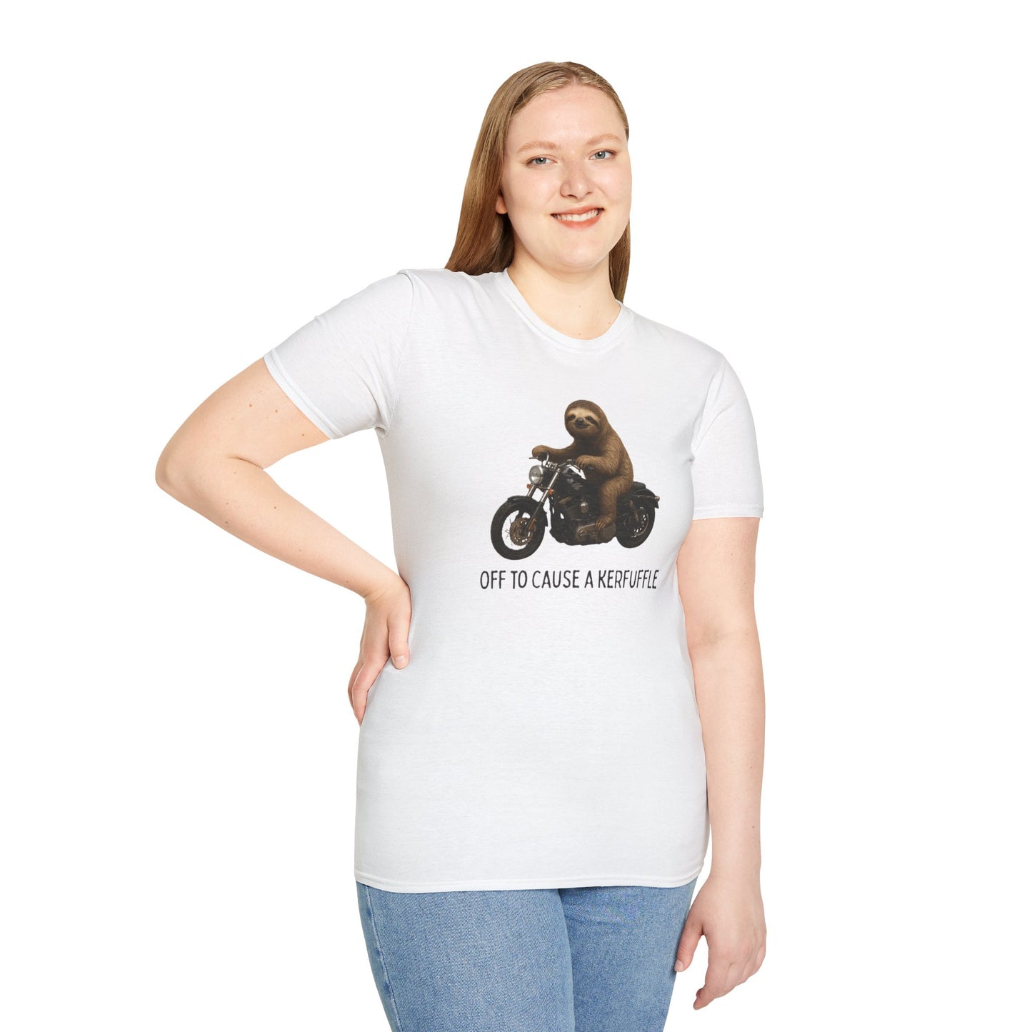 Cool Sloth Motorcycle Unisex T-Shirt, Funny Graphic Tee, Gifts for Him, Casual Wear, Animal Lover Gift, Birthday Present