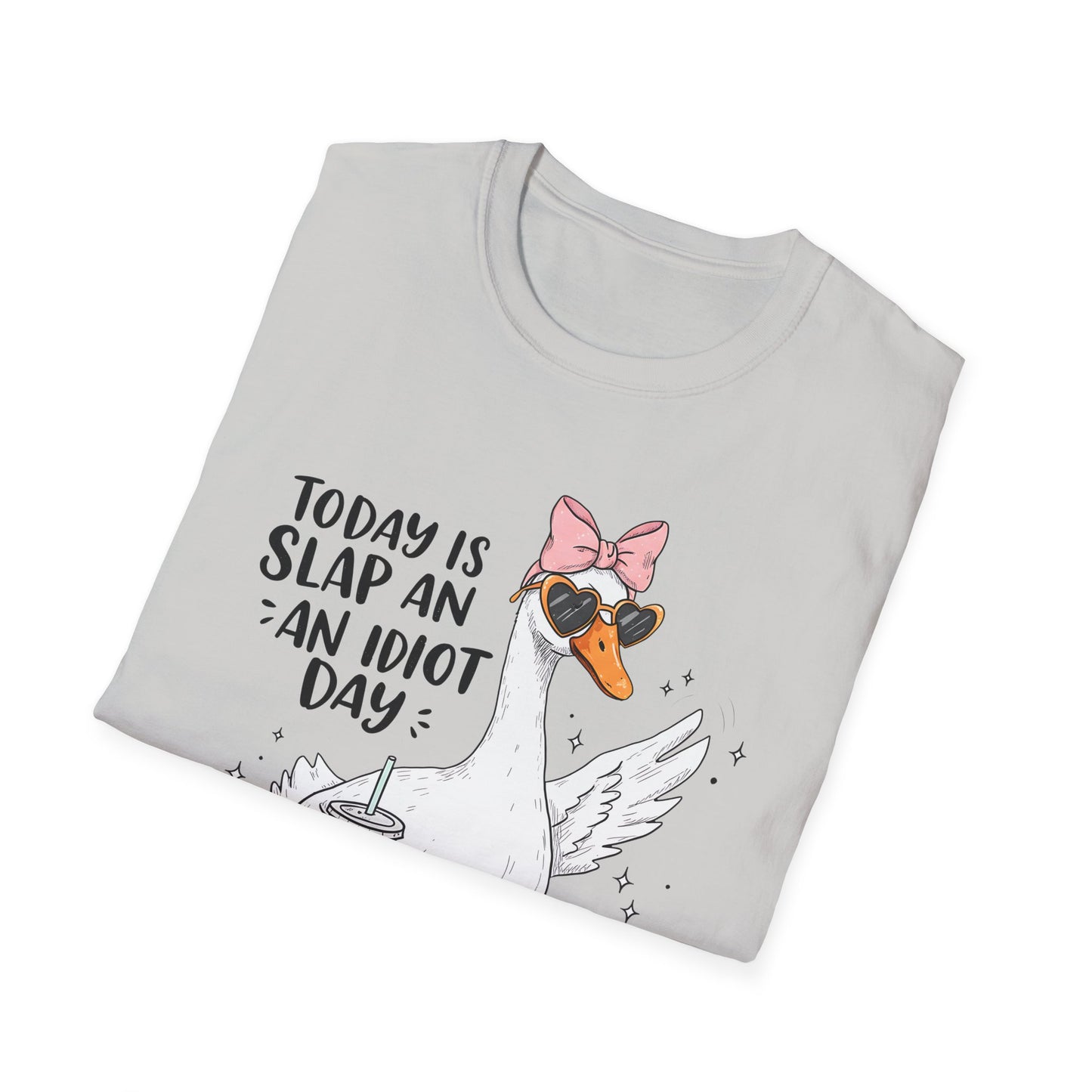 Funny Goose Humor T-Shirt, Cute Animal Shirt, Gift for Friends, Slap an Idiot Day Tee, Casual Wear, Outdoor Fun