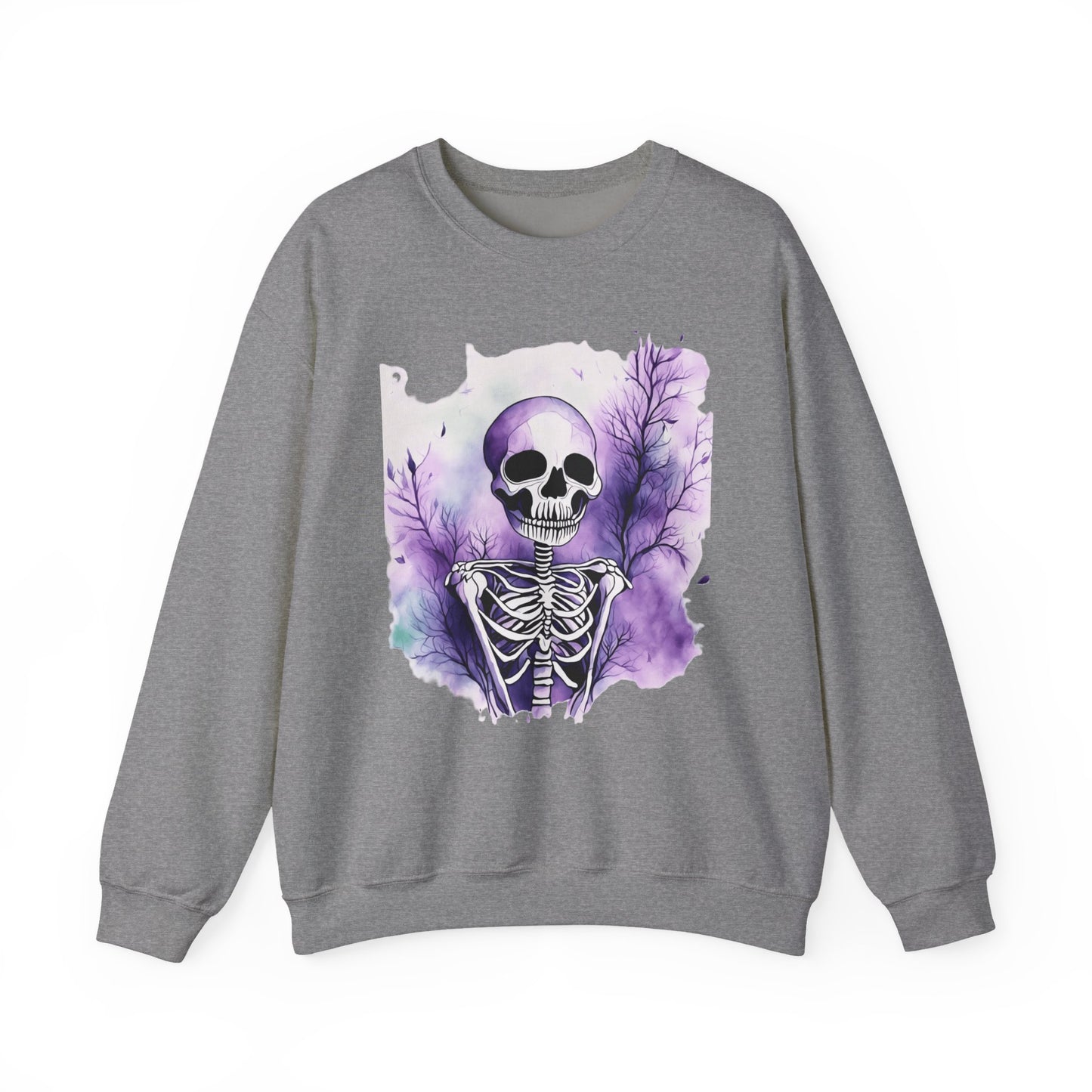 Skeleton Art Unisex Sweatshirt, Cozy Fall Fashion, Halloween Outfit, Artistic Gift, Skeleton Sweatshirt, Soft Crewneck