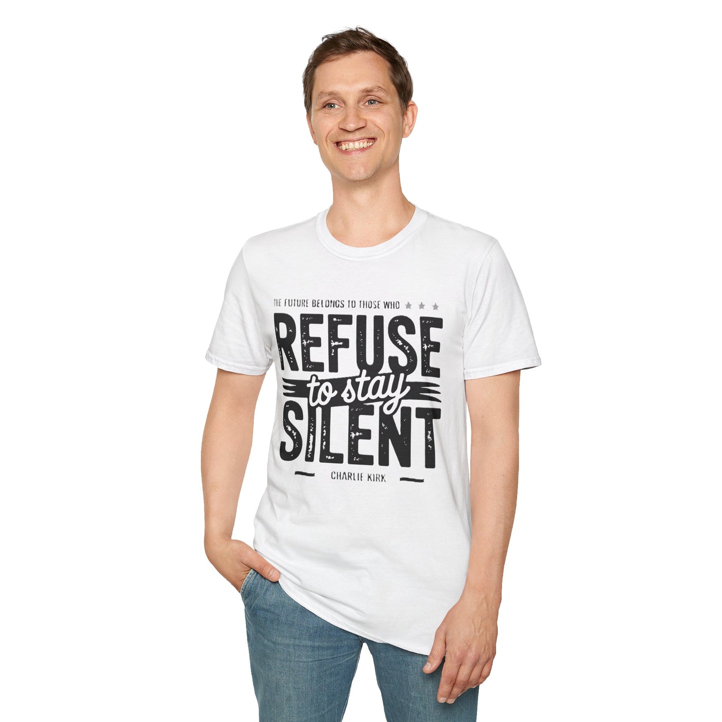 Empowering Unisex Softstyle T-Shirt - Refuse to Stay Silent, Activism Wear, Inspirational Apparel, Unique Gift, Casual Statement Tee
