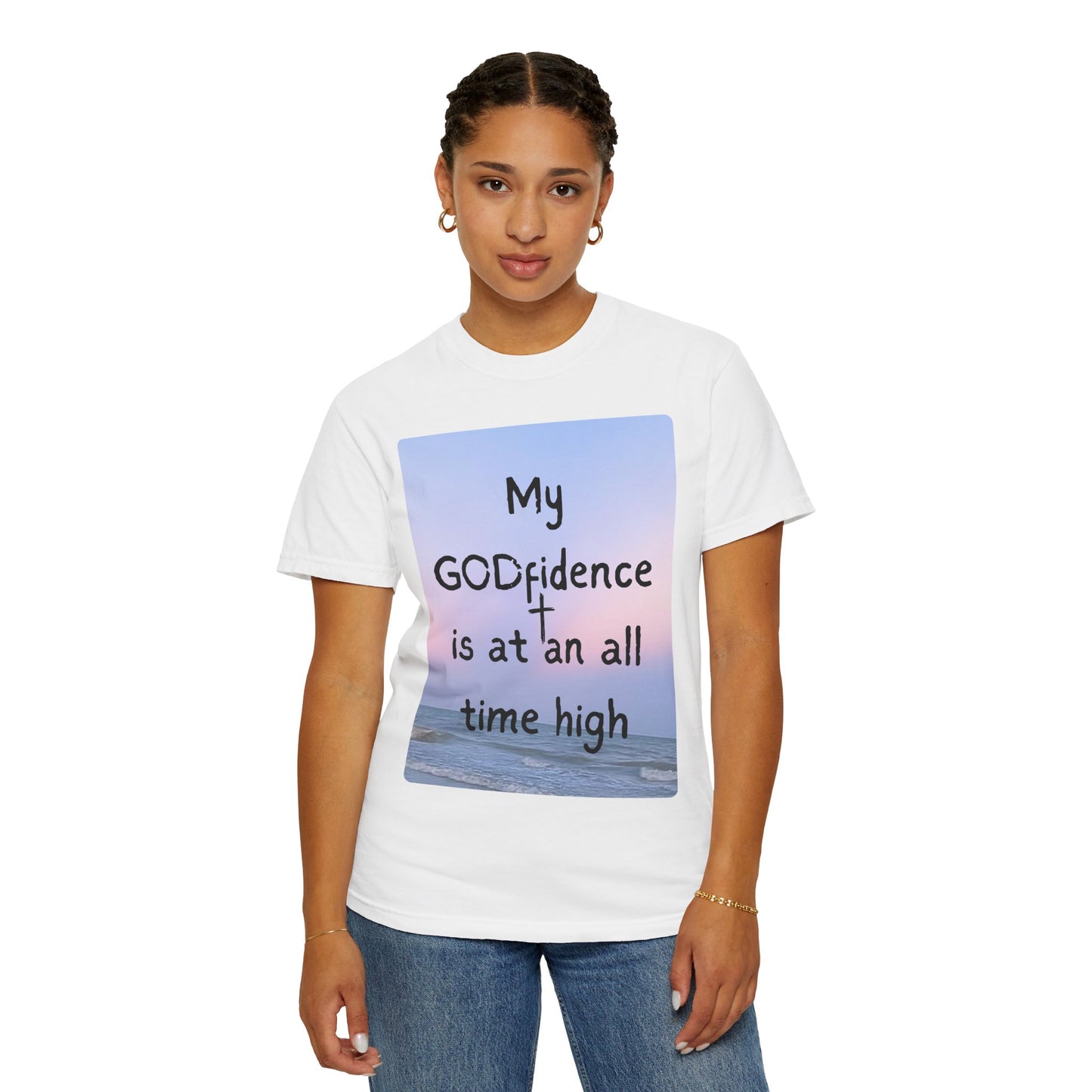 My GODfidence T-Shirt, Unisex Garment-Dyed Tee, Inspirational T-Shirt, Faith-Based Apparel, Casual Wear, Gift for Believers