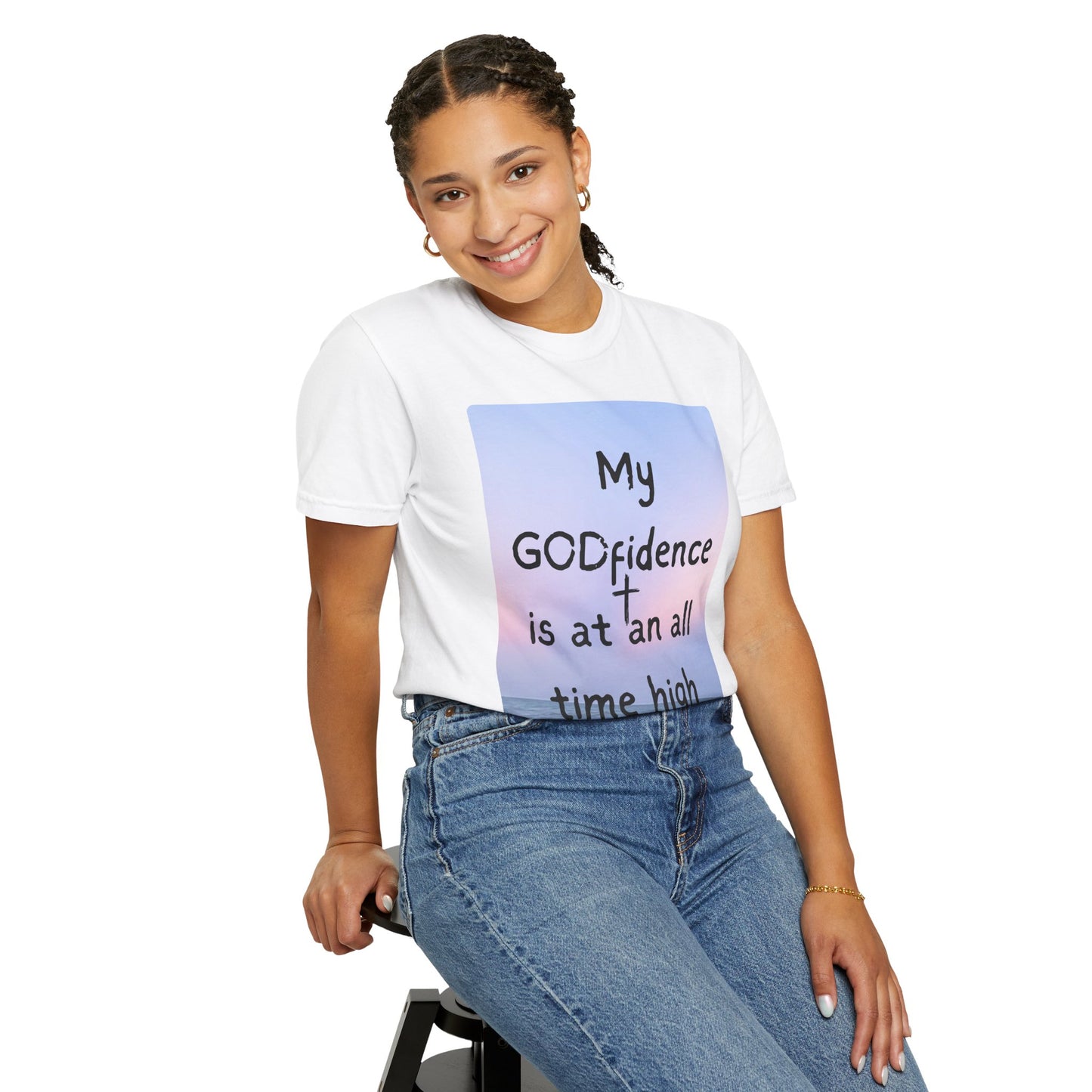My GODfidence T-Shirt, Unisex Garment-Dyed Tee, Inspirational T-Shirt, Faith-Based Apparel, Casual Wear, Gift for Believers