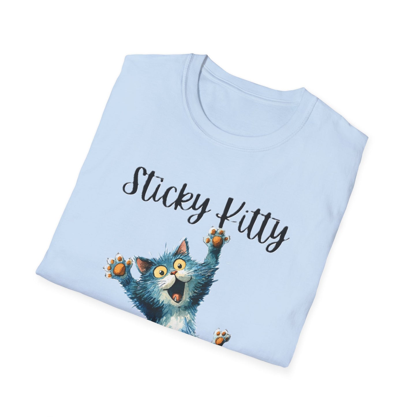 Sticky Kitty Town Unisex T-Shirt, Cute Cat Tee, Pet Lover Gift, Casual Wear, Animal Lover T-Shirt, Fun Graphic Tee