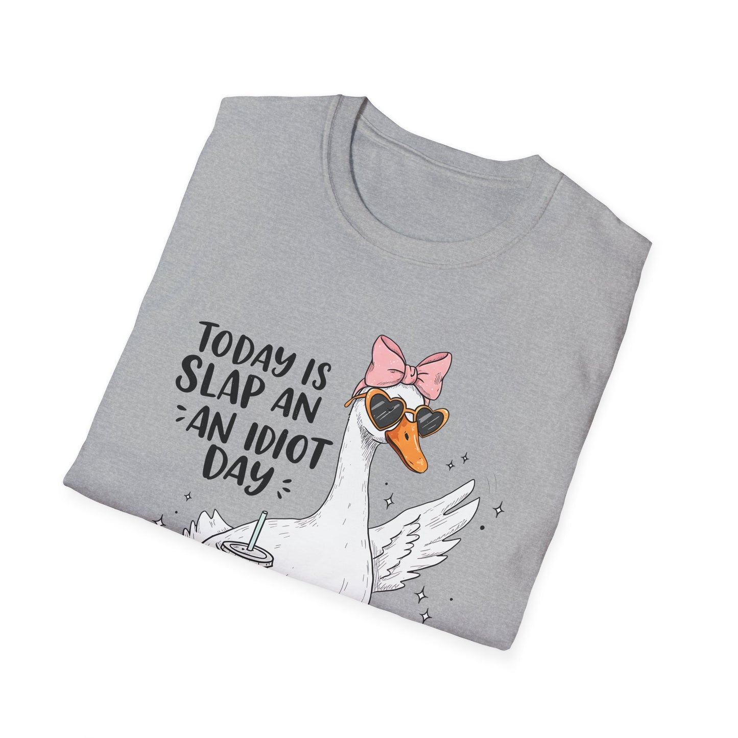 Funny Goose Humor T-Shirt, Cute Animal Shirt, Gift for Friends, Slap an Idiot Day Tee, Casual Wear, Outdoor Fun