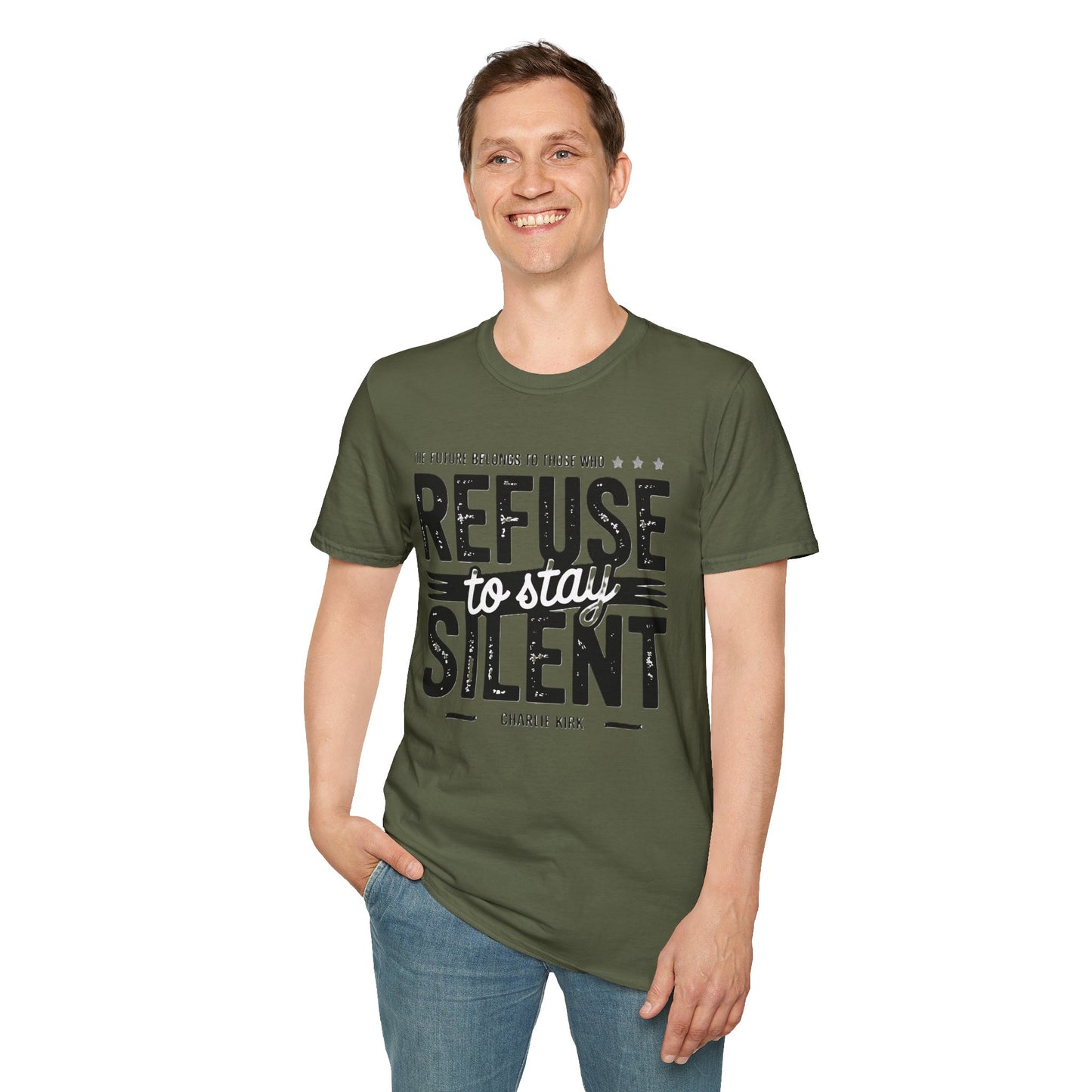 Empowering Unisex Softstyle T-Shirt - Refuse to Stay Silent, Activism Wear, Inspirational Apparel, Unique Gift, Casual Statement Tee