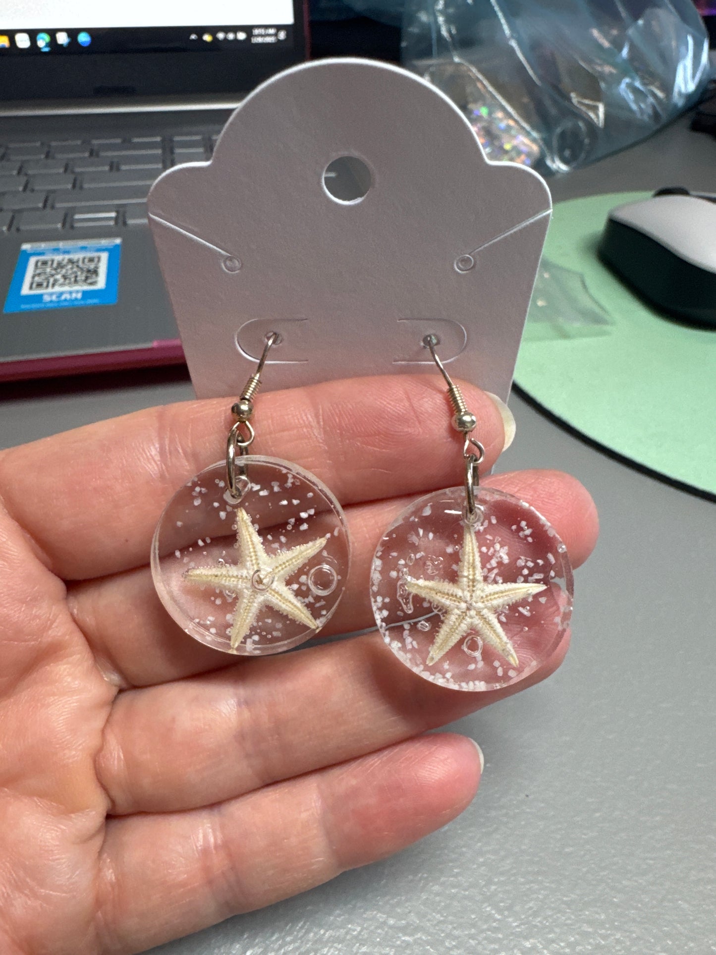 Resin starfish Earrings