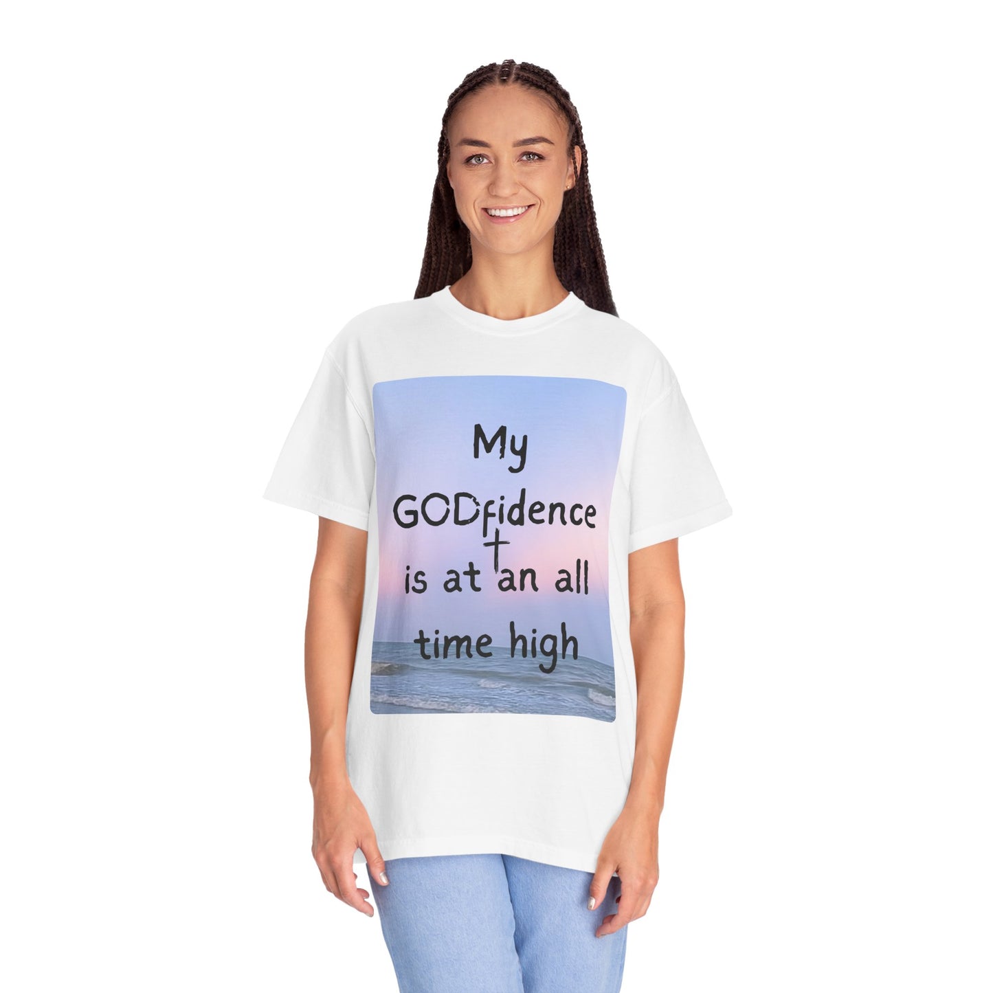 My GODfidence T-Shirt, Unisex Garment-Dyed Tee, Inspirational T-Shirt, Faith-Based Apparel, Casual Wear, Gift for Believers