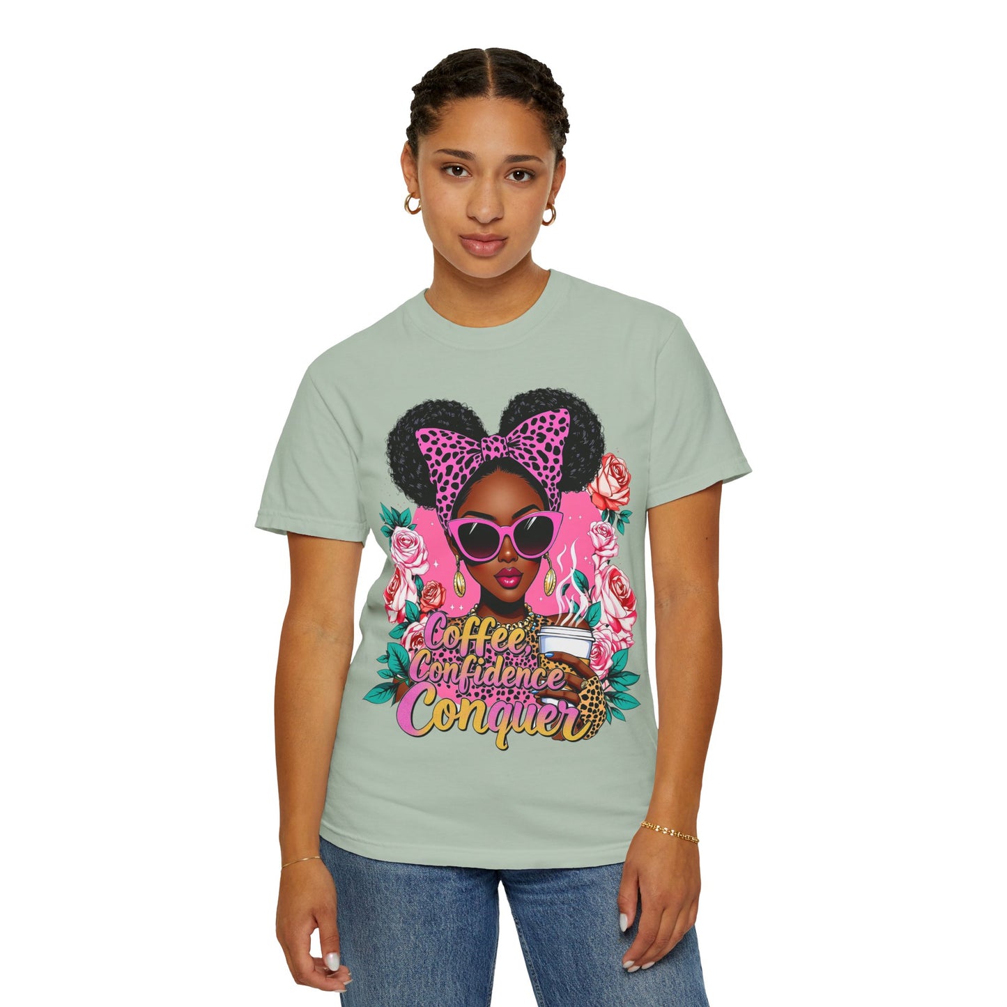 Empowering Coffee Queen T-Shirt, Confidence Tee, Motivational Shirt, Gift for Her, Inspirational Apparel