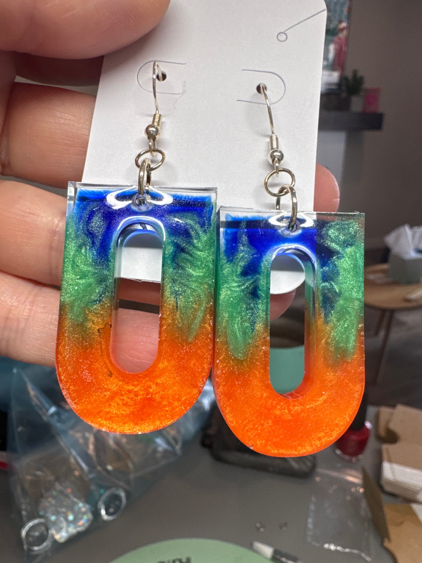 Resin ColorSwirl Earrings