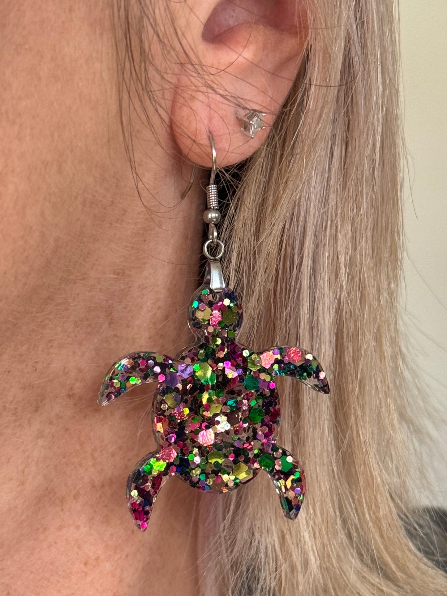 Sparkly Sea Turtle Earrings β Glittery Ocean-Inspired Jewelry