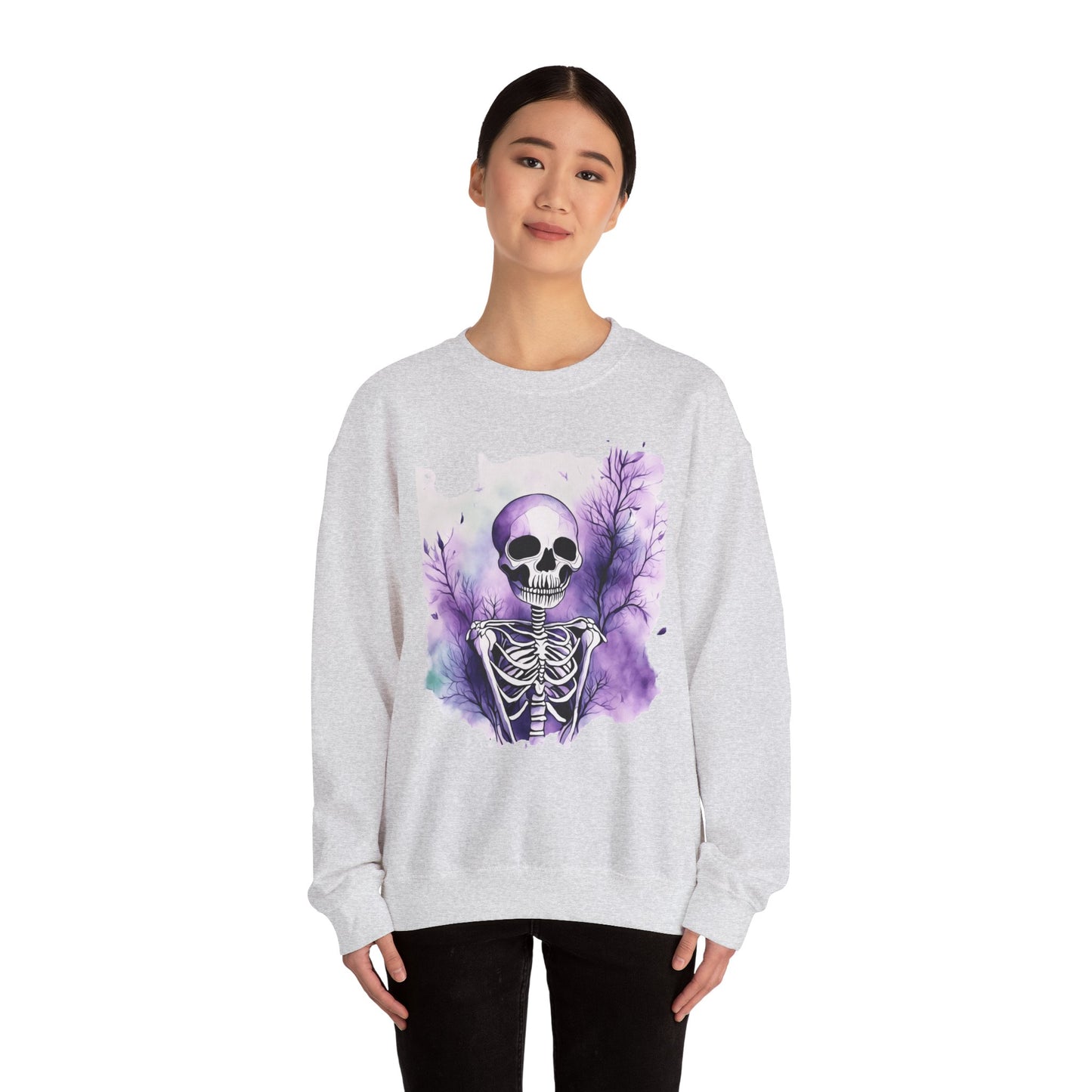 Skeleton Art Unisex Sweatshirt, Cozy Fall Fashion, Halloween Outfit, Artistic Gift, Skeleton Sweatshirt, Soft Crewneck