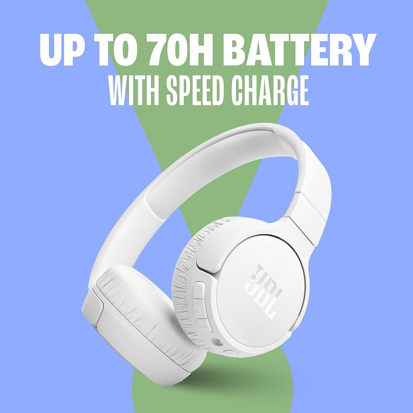 JBL Tune 670NC - Adaptive Noise Cancelling with Smart Ambient Wireless On-Ear Headphones, Up to 70H Battery Life with Speed Charge, Lightweight, Comfortable and Foldable Design (Blue)