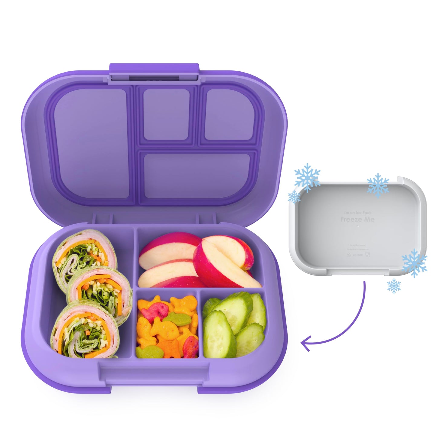 Bentgo Kids Chill Leak-Proof Lunch Box - Included Reusable Ice Pack Keeps Food Cold; 4-Compartment Bento Lunch Container; Microwave/Dishwasher Safe; 2 Year Manufacturer's Warranty (Aqua)