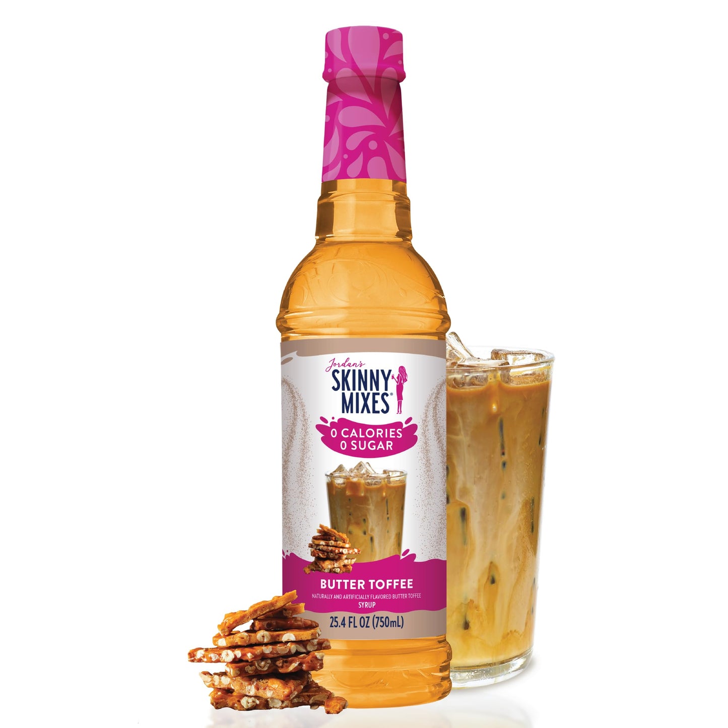 Jordan's Skinny Syrups Sugar Free Coffee Syrup, White Chocolate Mocha Flavor Mix, Zero Calorie Flavoring for Chai Latte, Protein Shake, Cocktail & More, Gluten Free, Keto Friendly, 25.4 Fl Oz, 1 Pack