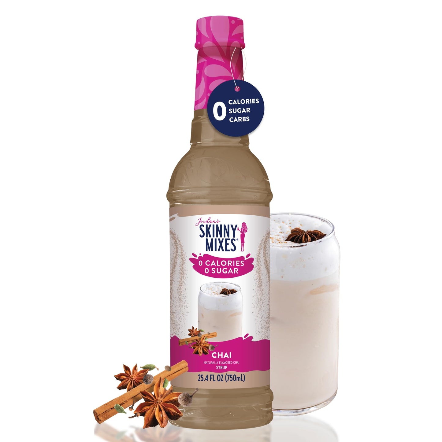 Jordan's Skinny Syrups Sugar Free Coffee Syrup, White Chocolate Mocha Flavor Mix, Zero Calorie Flavoring for Chai Latte, Protein Shake, Cocktail & More, Gluten Free, Keto Friendly, 25.4 Fl Oz, 1 Pack