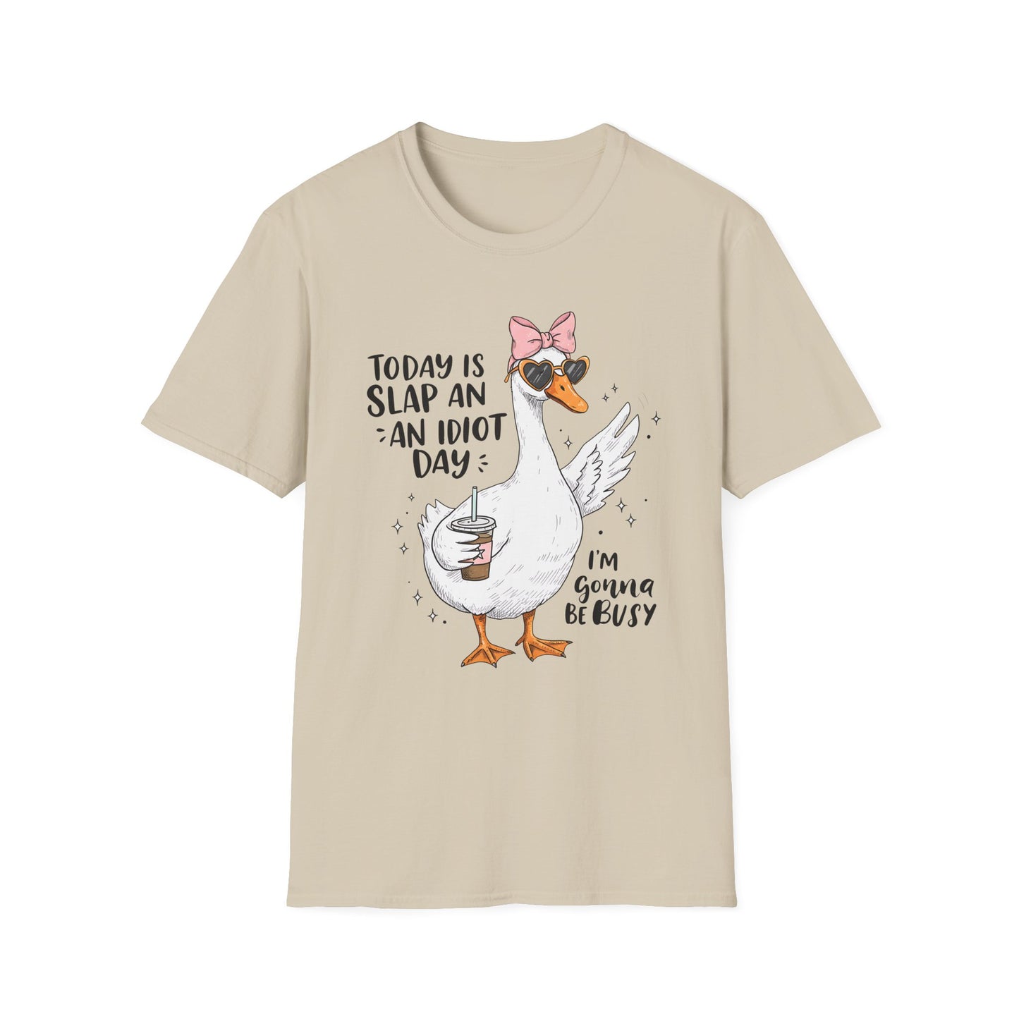 Funny Goose Humor T-Shirt, Cute Animal Shirt, Gift for Friends, Slap an Idiot Day Tee, Casual Wear, Outdoor Fun