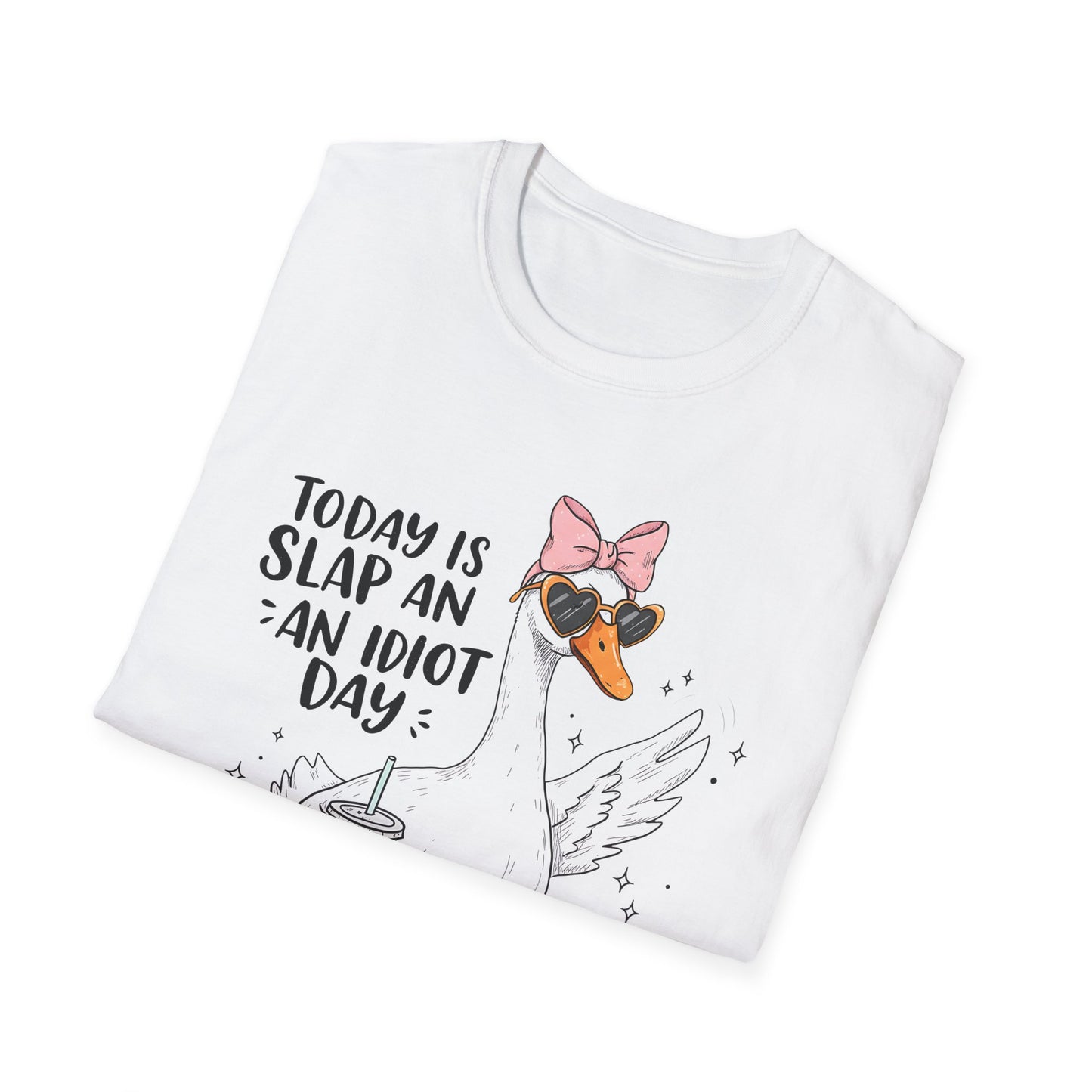 Funny Goose Humor T-Shirt, Cute Animal Shirt, Gift for Friends, Slap an Idiot Day Tee, Casual Wear, Outdoor Fun