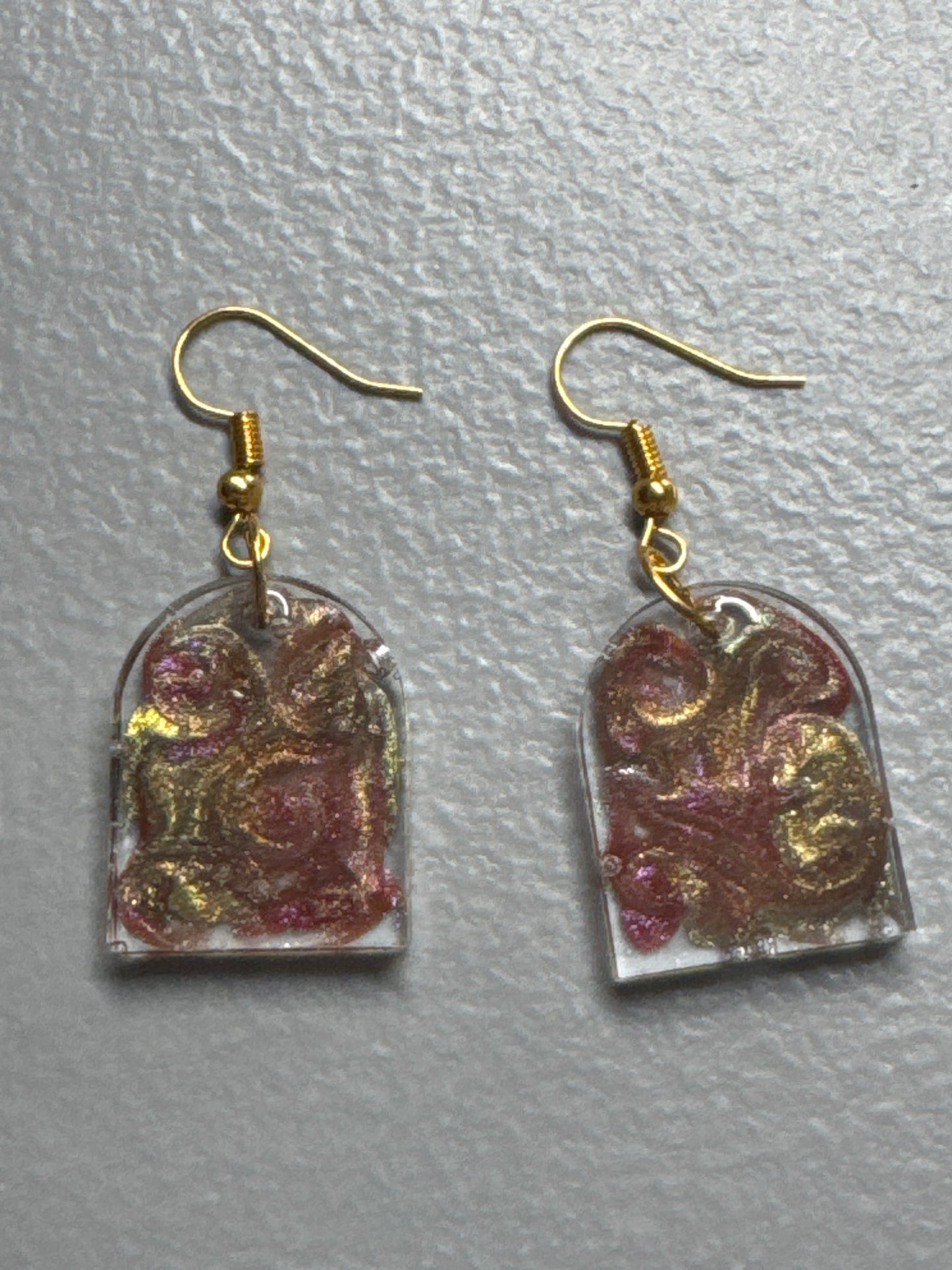 Rose Gold Resin Earrings