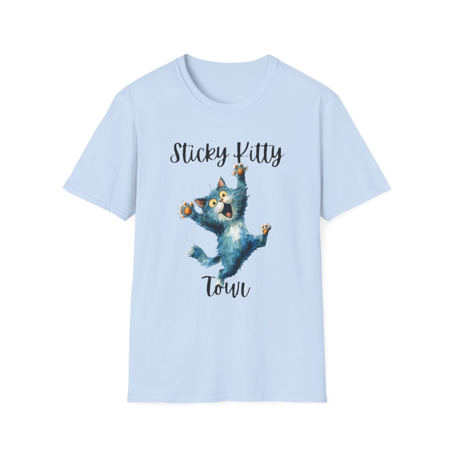 Sticky Kitty Town Unisex T-Shirt, Cute Cat Tee, Pet Lover Gift, Casual Wear, Animal Lover T-Shirt, Fun Graphic Tee