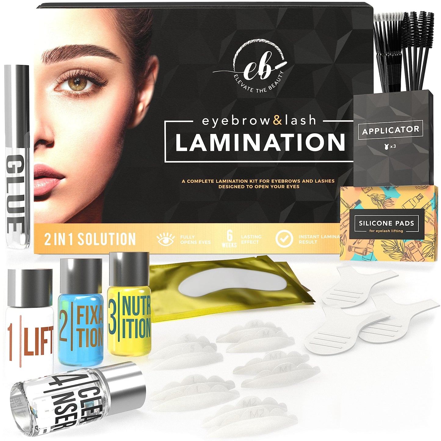 Brow Lamination Kit | At Home DIY Eyebrow Lamination Kit For Instant Brow Lift | Professional Eye Brows Supplies for Fuller Eyebrows | Easy to Use | For Home and Professional Care
