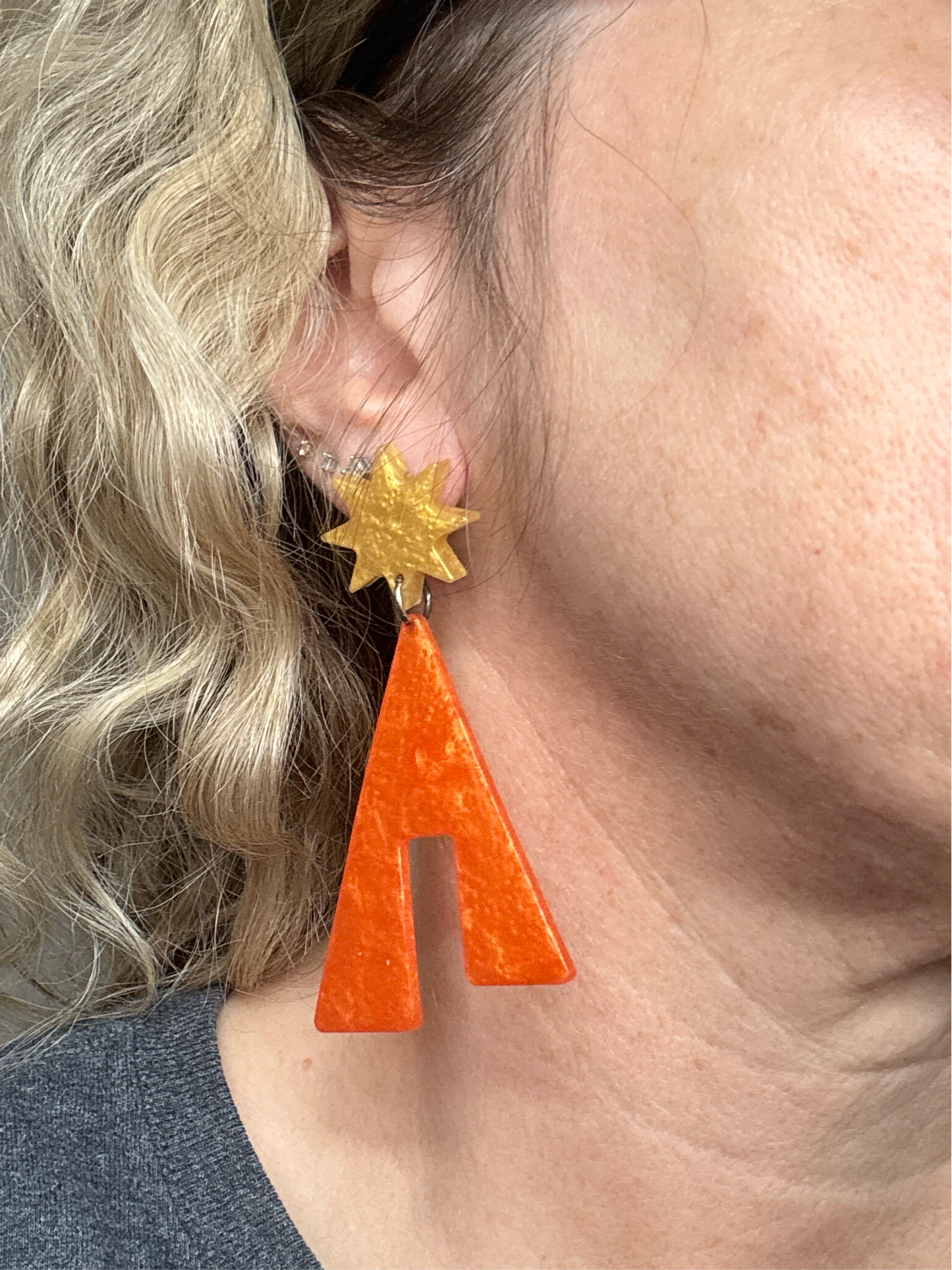 Orange Resin Earrings