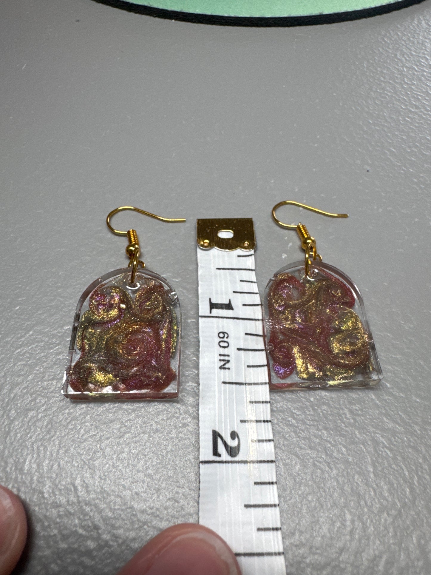 Rose Gold Resin Earrings