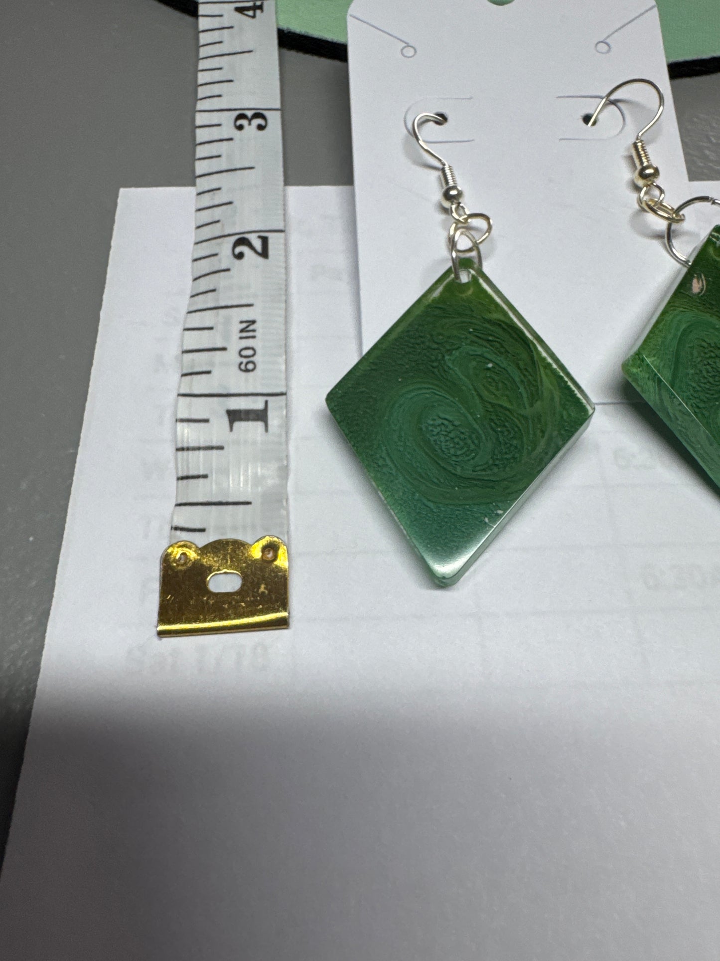 Green Resin Earrings