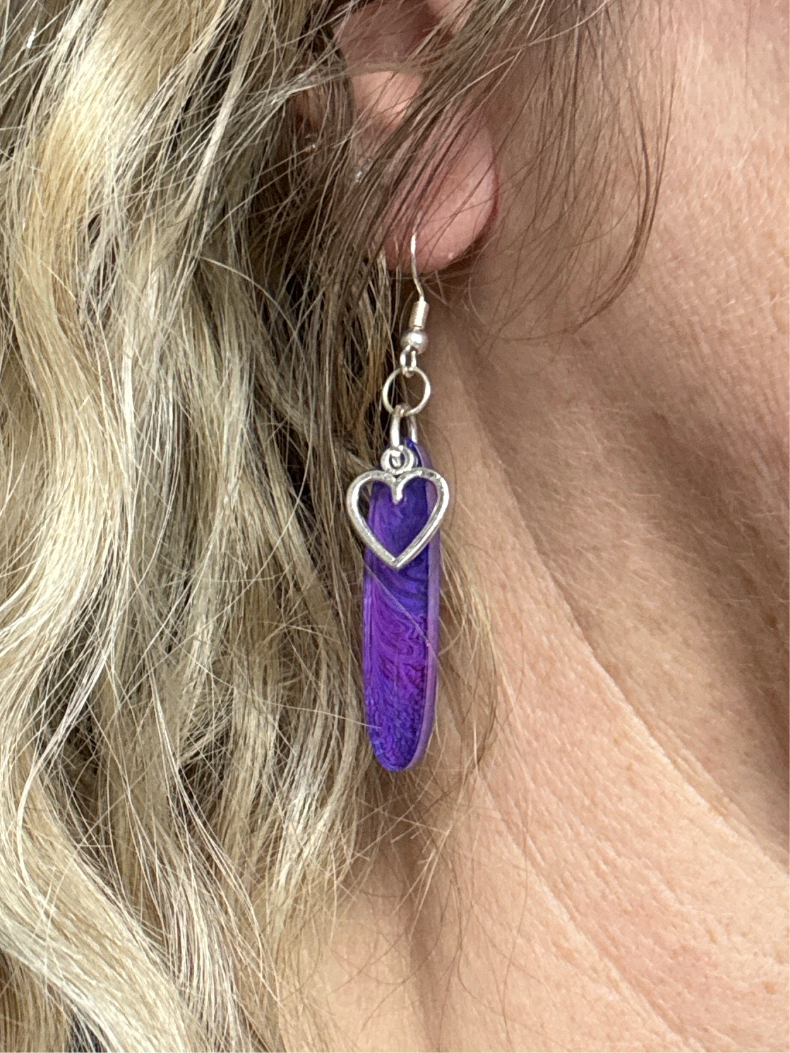 Purple Resin Earrings