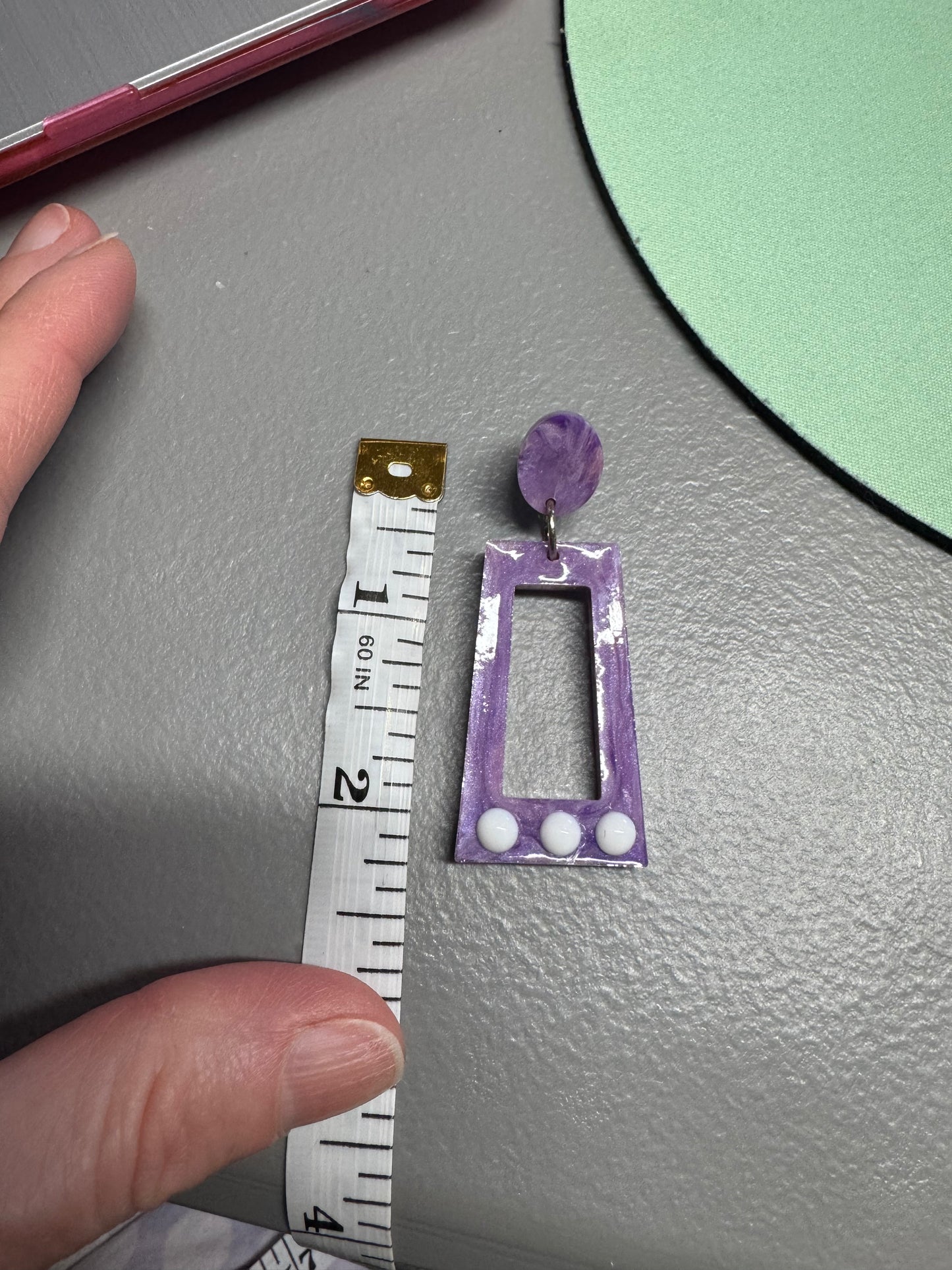 Purple Resin Earrings