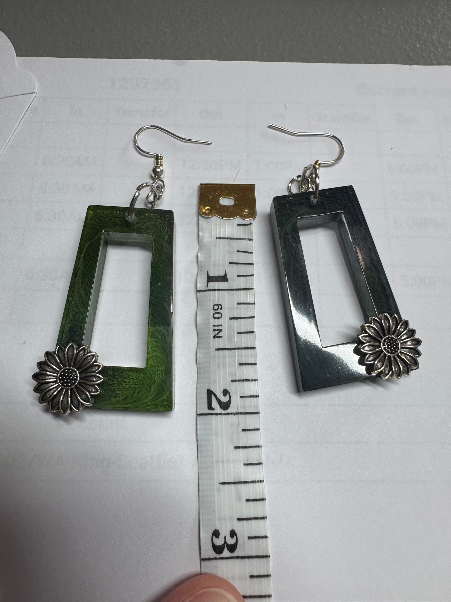 Green Resin Earrings