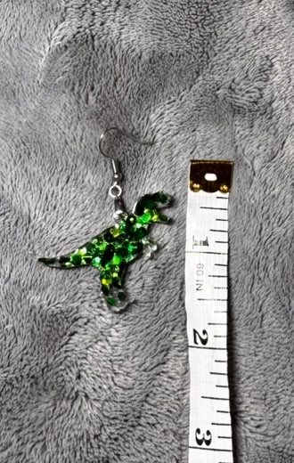 Sparkly Tiny Dinosaur Earrings – Glittery Fun Resin Jewelry