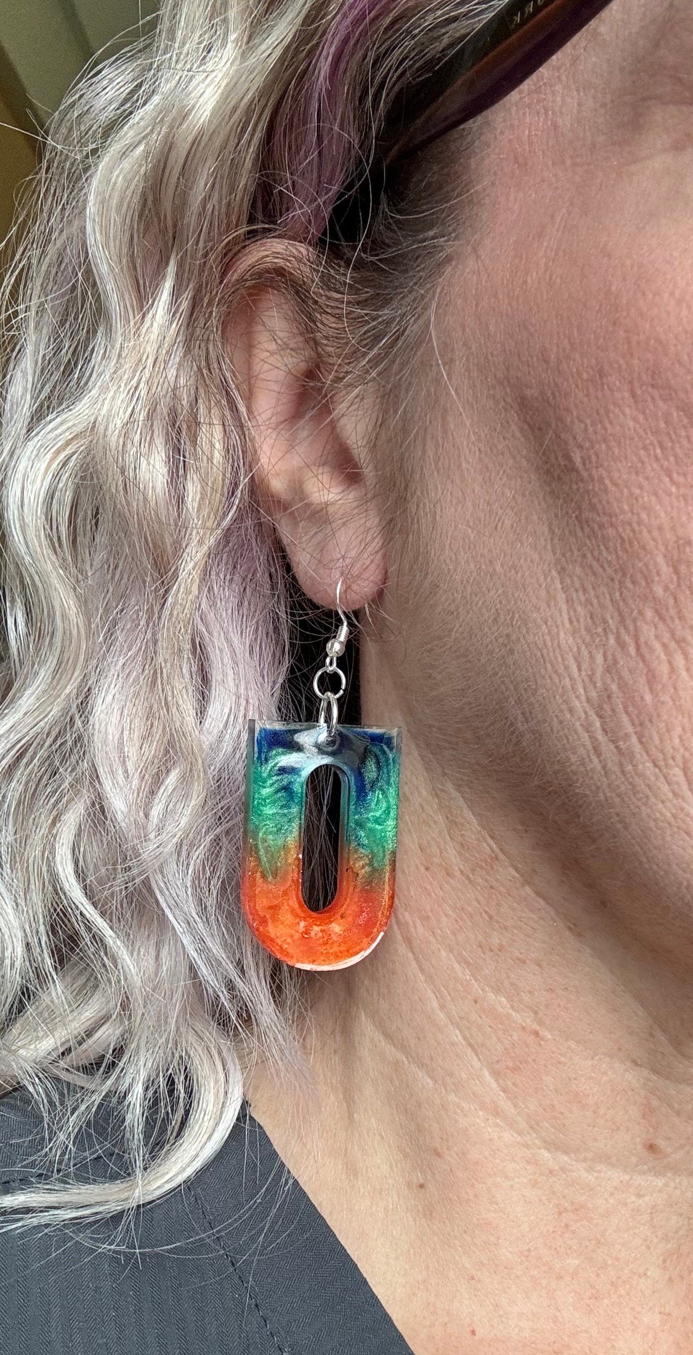 Resin ColorSwirl Earrings