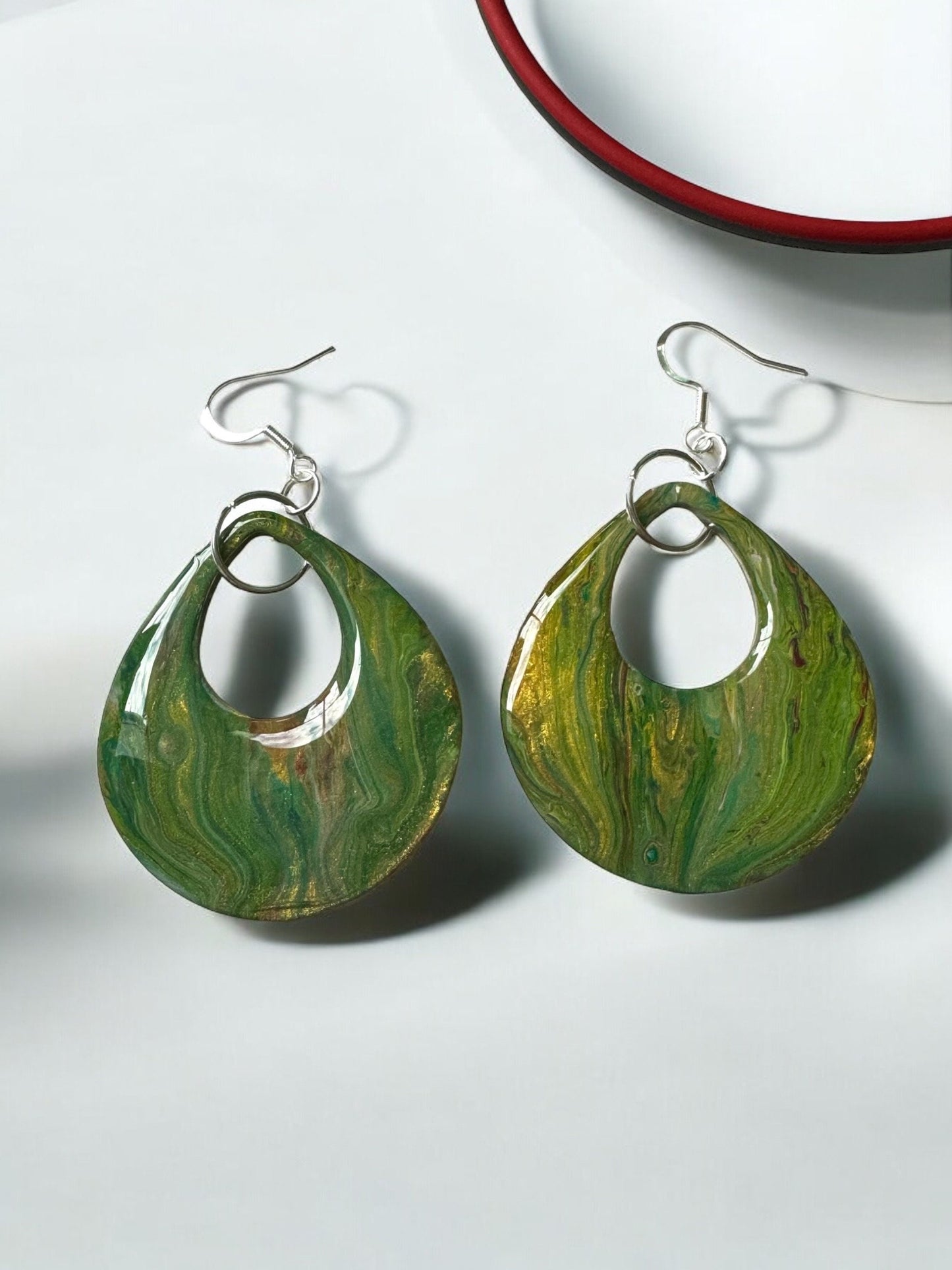 Resin Earrings with Acrylic Paint