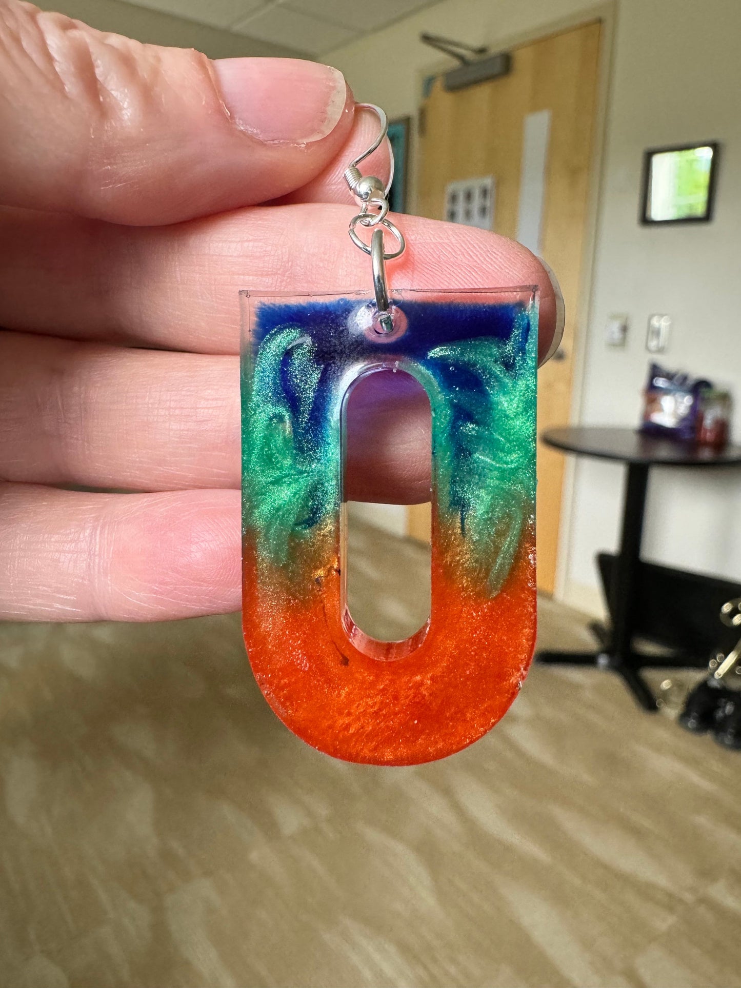 Resin ColorSwirl Earrings