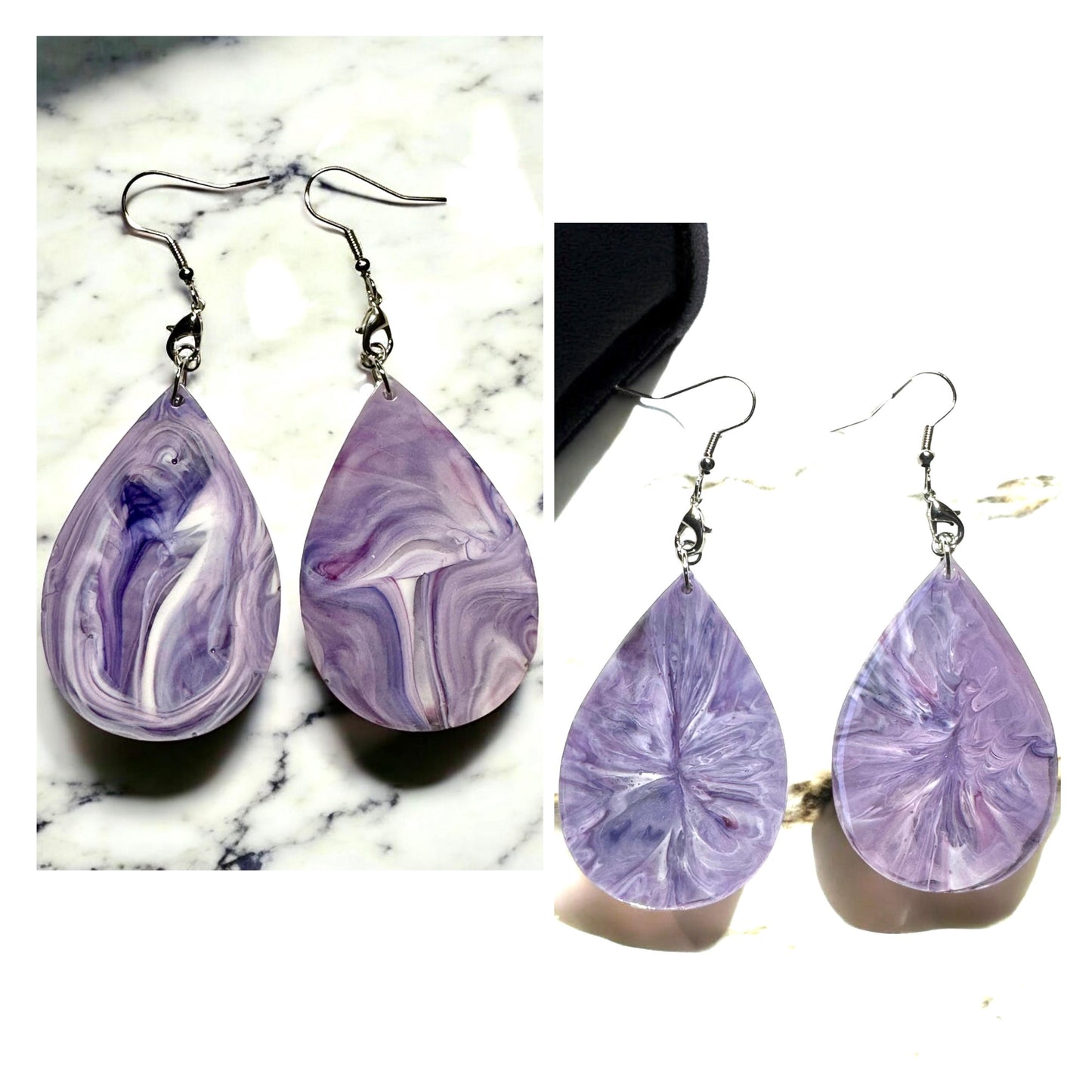 Reversible Acrylic Pour Resin Earrings
