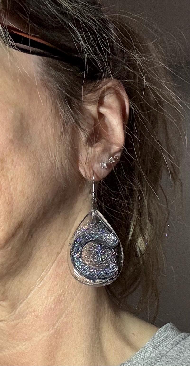 Glitter Hoop in Teardrop Earrings