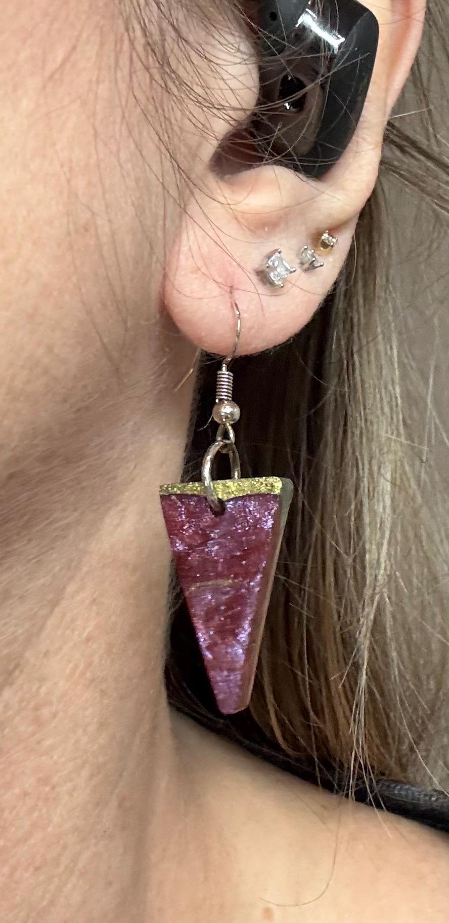 Small Triangle Resin Earrings