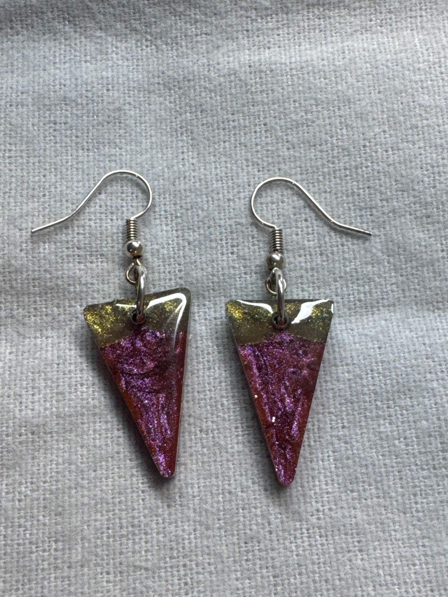 Small Triangle Resin Earrings