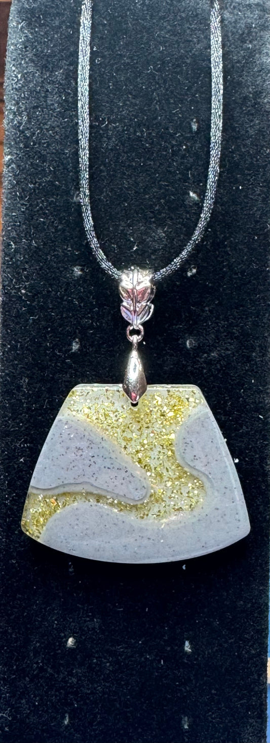 Golden River Resin Pendant Necklace