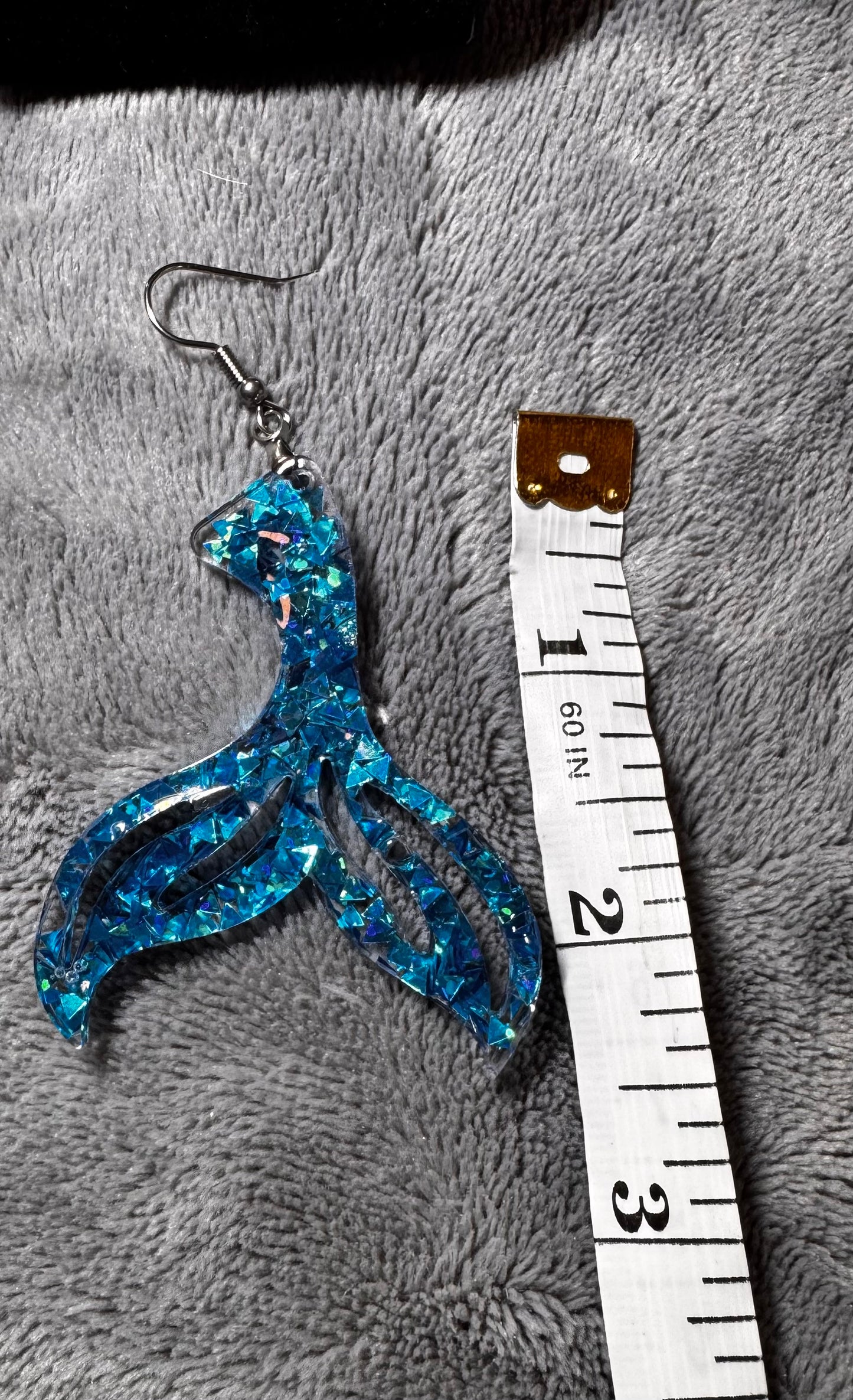 Sparkly Mermaid Tail Earrings – Glittery Ocean-Inspired Jewelry