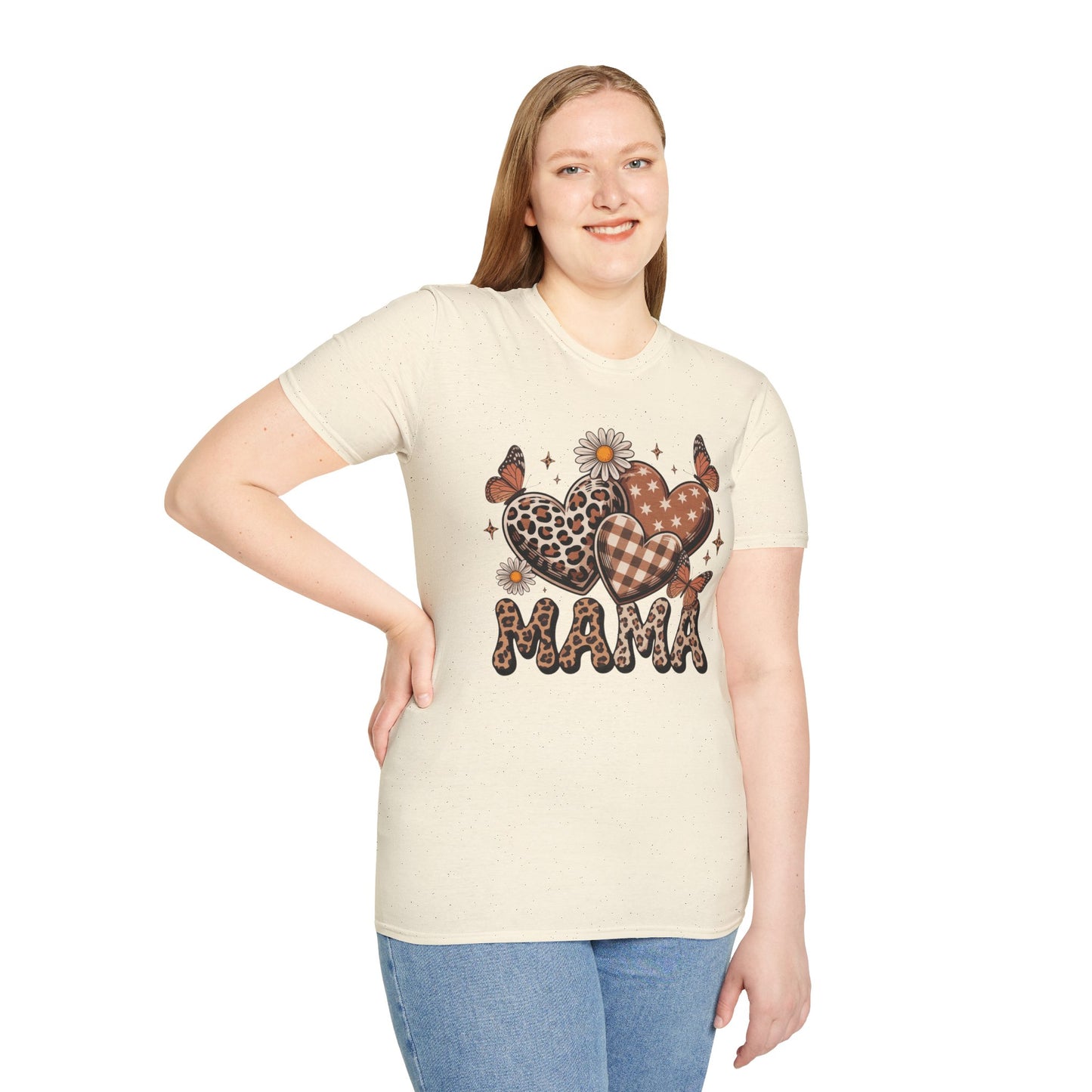 Mama Leopard & Plaid Hearts T-Shirt – Boho Mom Graphic Tee