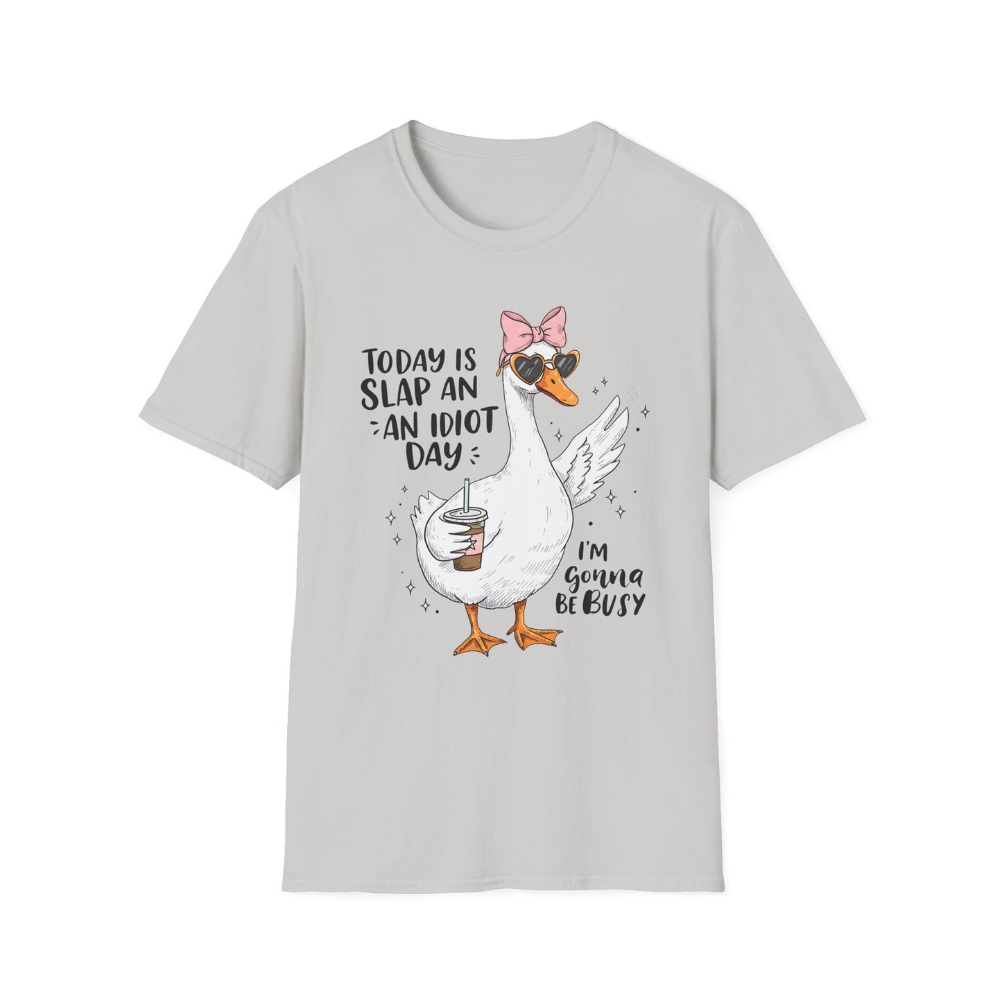 Funny Goose Humor T-Shirt, Cute Animal Shirt, Gift for Friends, Slap an Idiot Day Tee, Casual Wear, Outdoor Fun