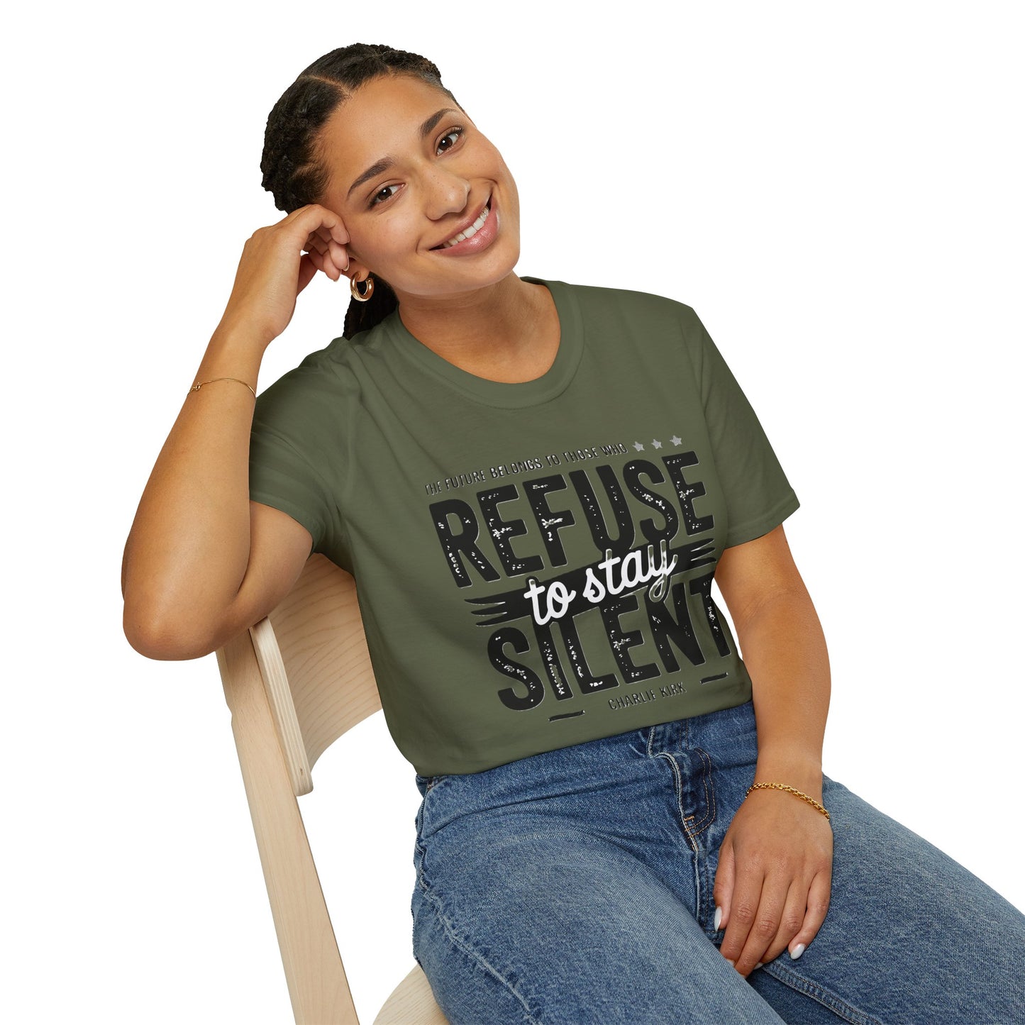 Empowering Unisex Softstyle T-Shirt - Refuse to Stay Silent, Activism Wear, Inspirational Apparel, Unique Gift, Casual Statement Tee