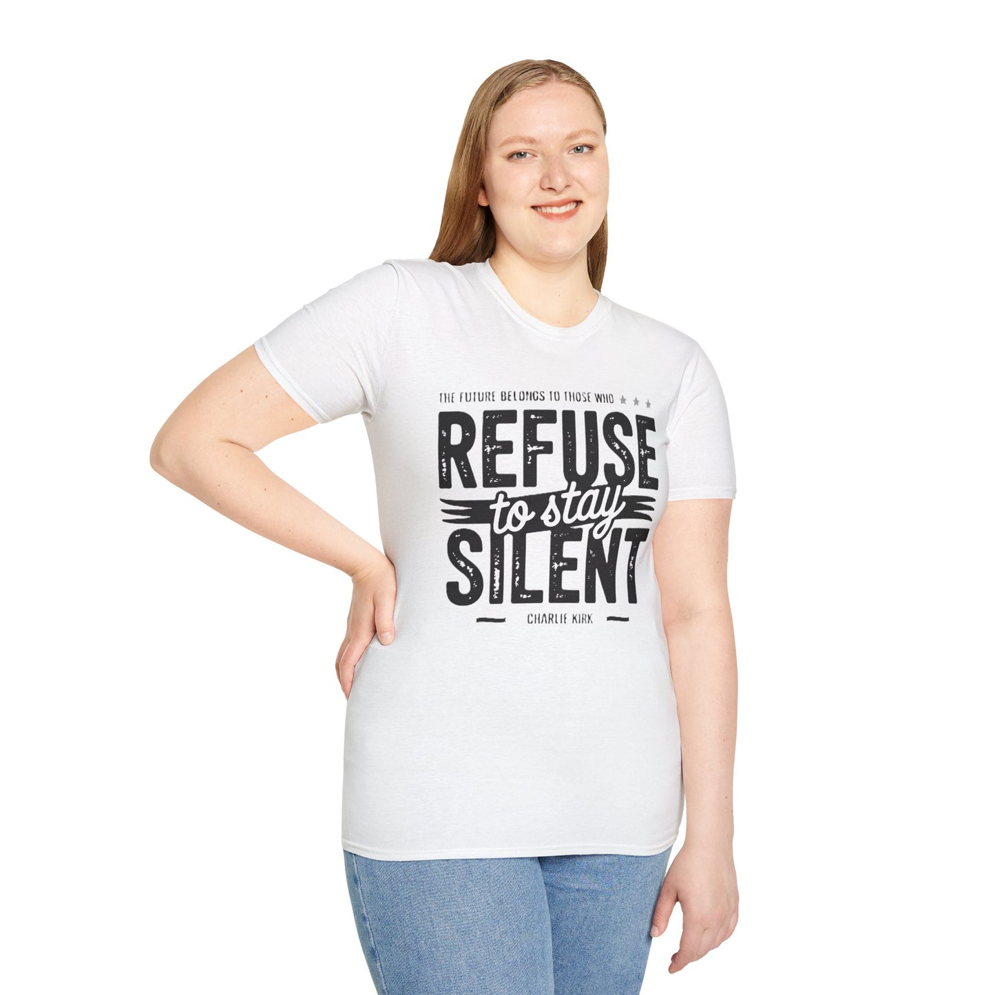 Empowering Unisex Softstyle T-Shirt - Refuse to Stay Silent, Activism Wear, Inspirational Apparel, Unique Gift, Casual Statement Tee