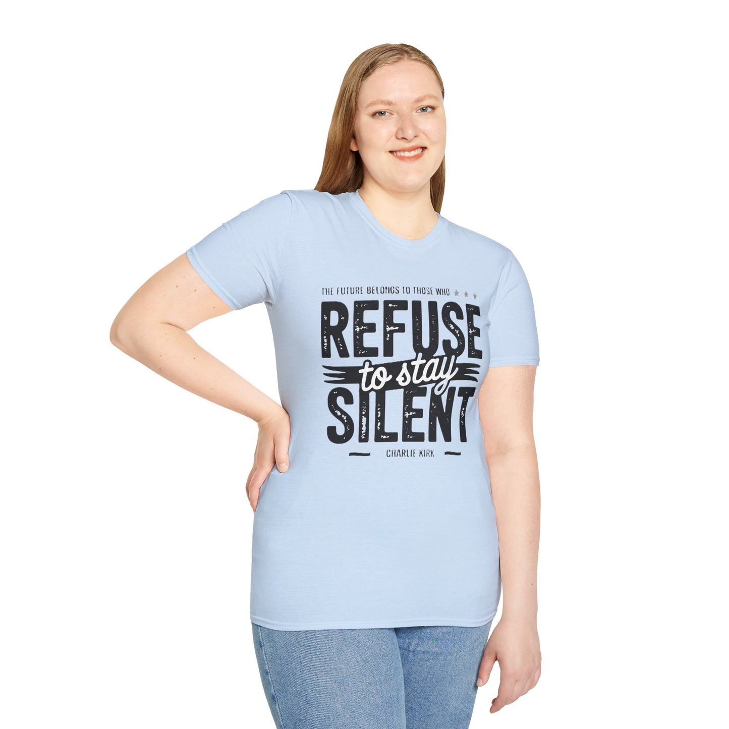 Empowering Unisex Softstyle T-Shirt - Refuse to Stay Silent, Activism Wear, Inspirational Apparel, Unique Gift, Casual Statement Tee