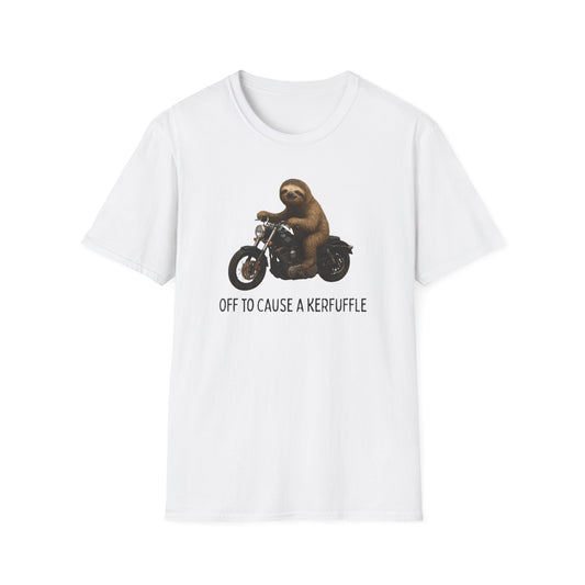 Cool Sloth Motorcycle Unisex T-Shirt, Funny Graphic Tee, Gifts for Him, Casual Wear, Animal Lover Gift, Birthday Present